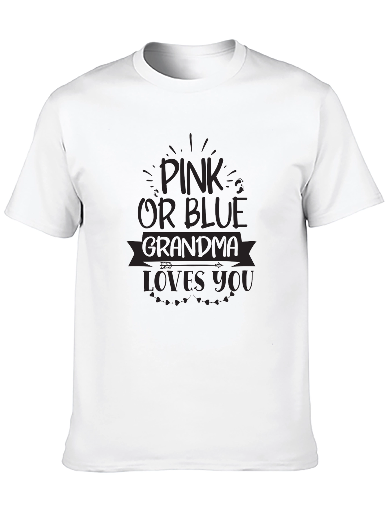 Pink or Blue Grandma Loves You Black T-Shirt