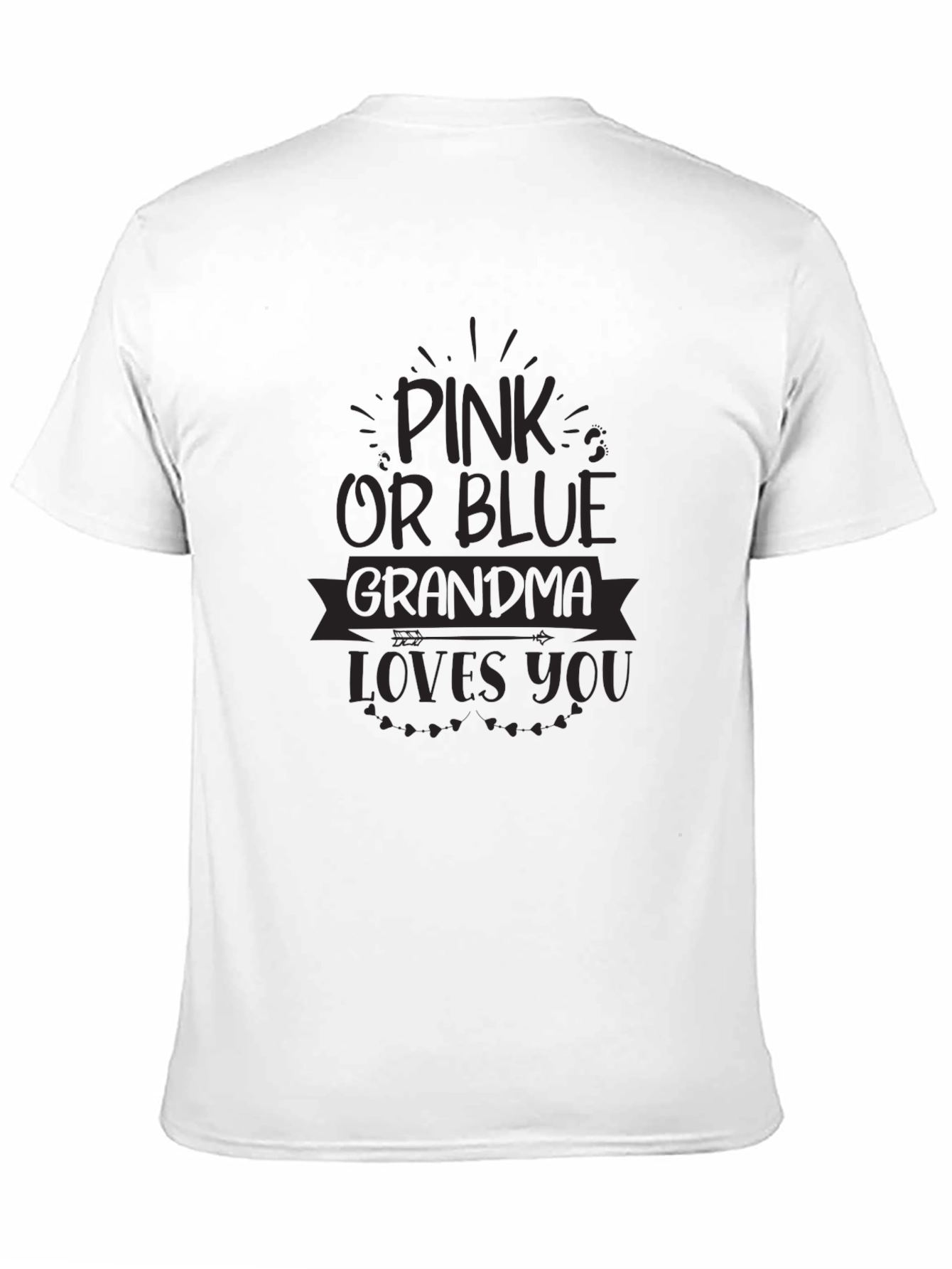 Pink or Blue Grandma Loves You Black T-Shirt