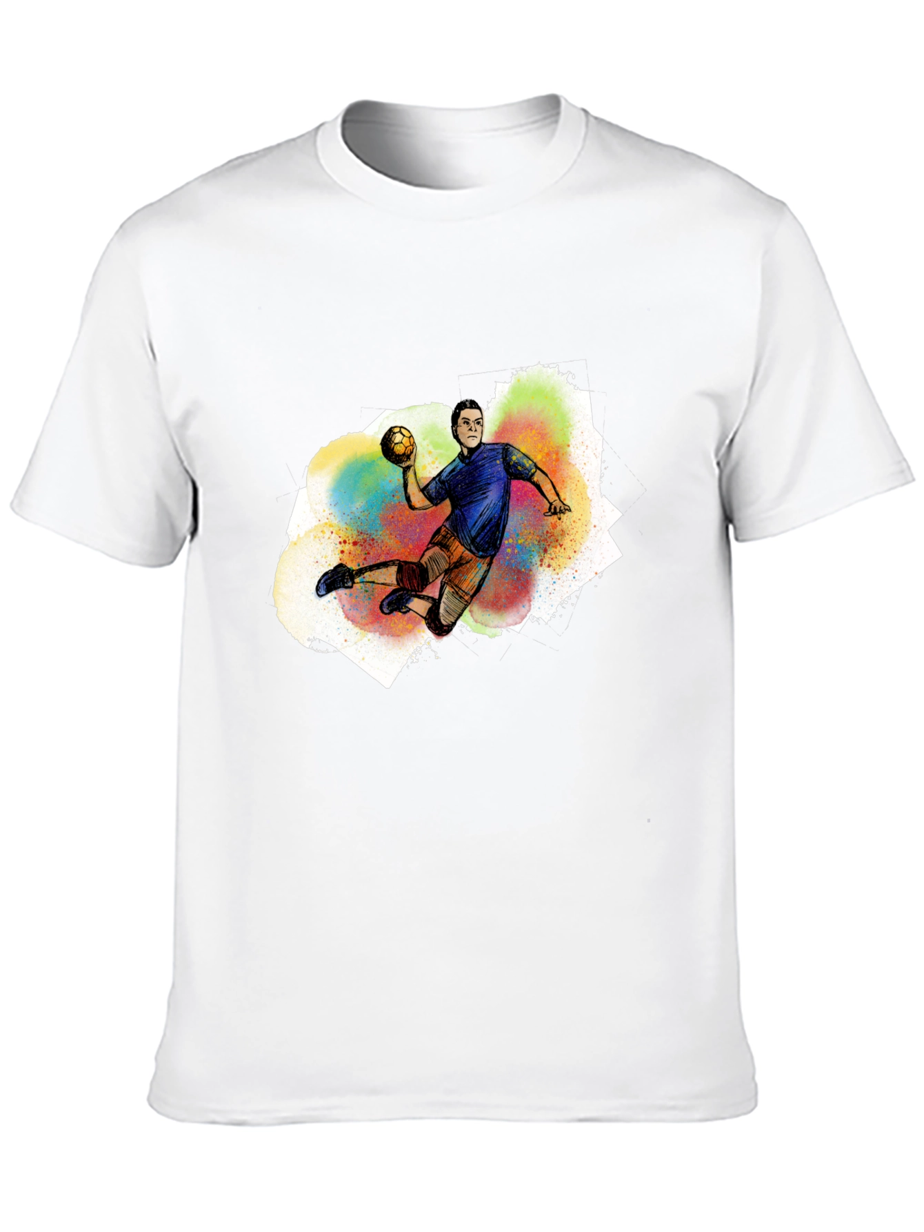 Handball Player Graphic T-Shirt - Black Cotton Tee