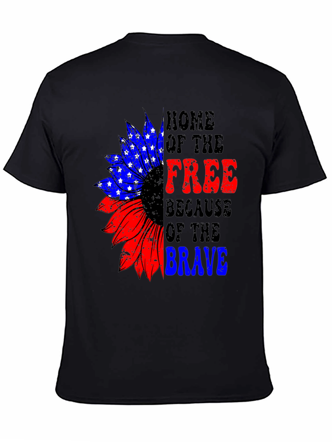 Patriotic Sunflower Graphic T-Shirt - Home of the Free