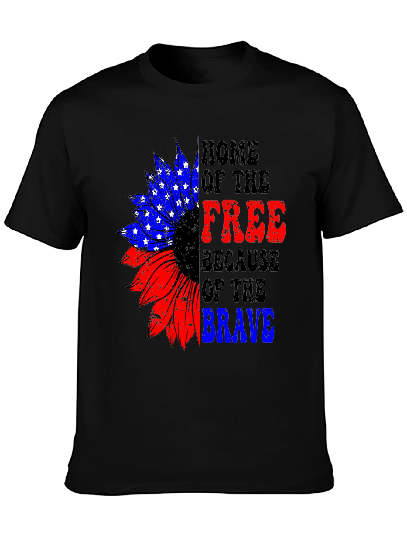 Patriotic Sunflower Graphic T-Shirt - Home of the Free