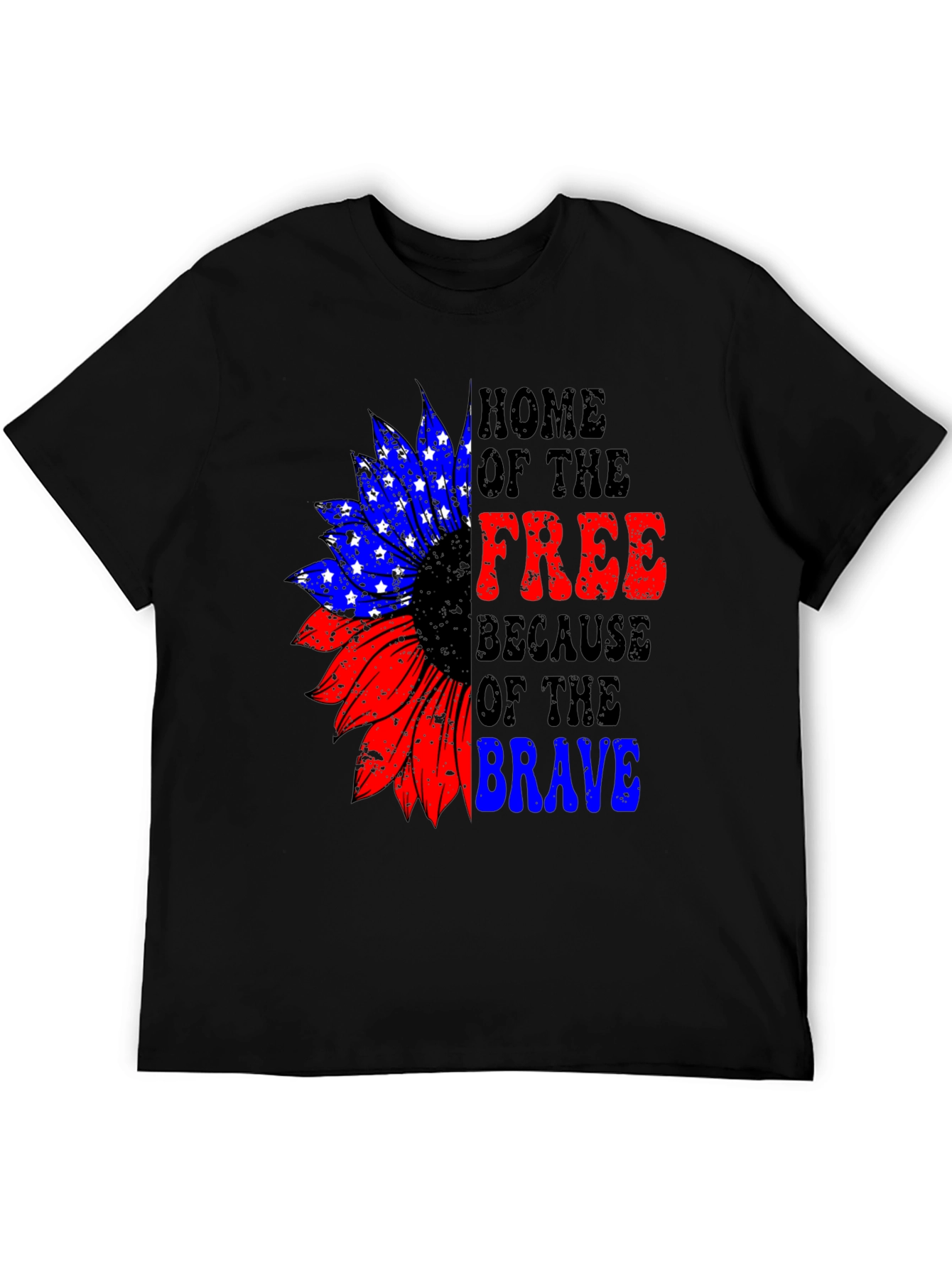 Patriotic Sunflower Graphic T-Shirt - Home of the Free