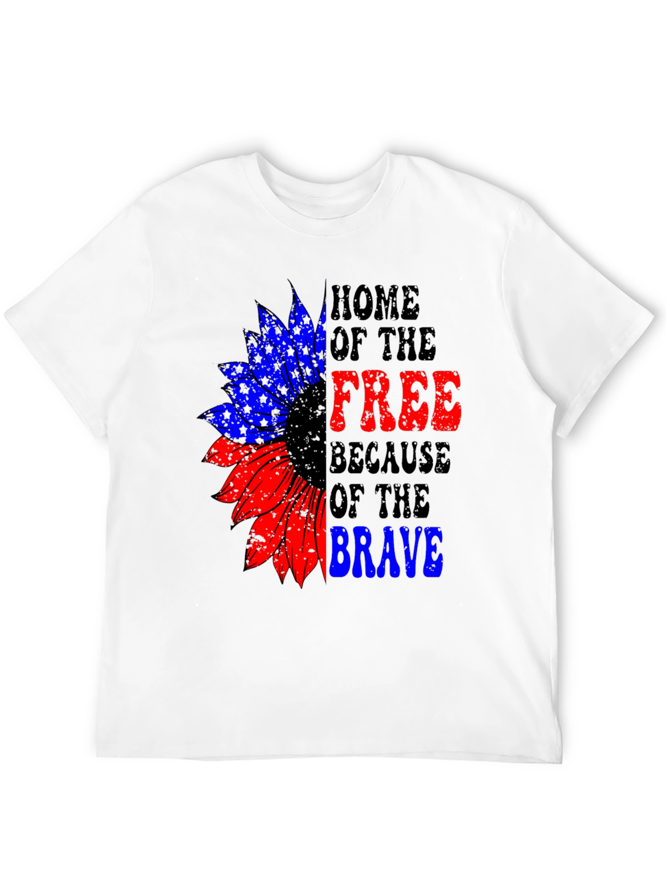 Patriotic Sunflower Graphic T-Shirt - Home of the Free