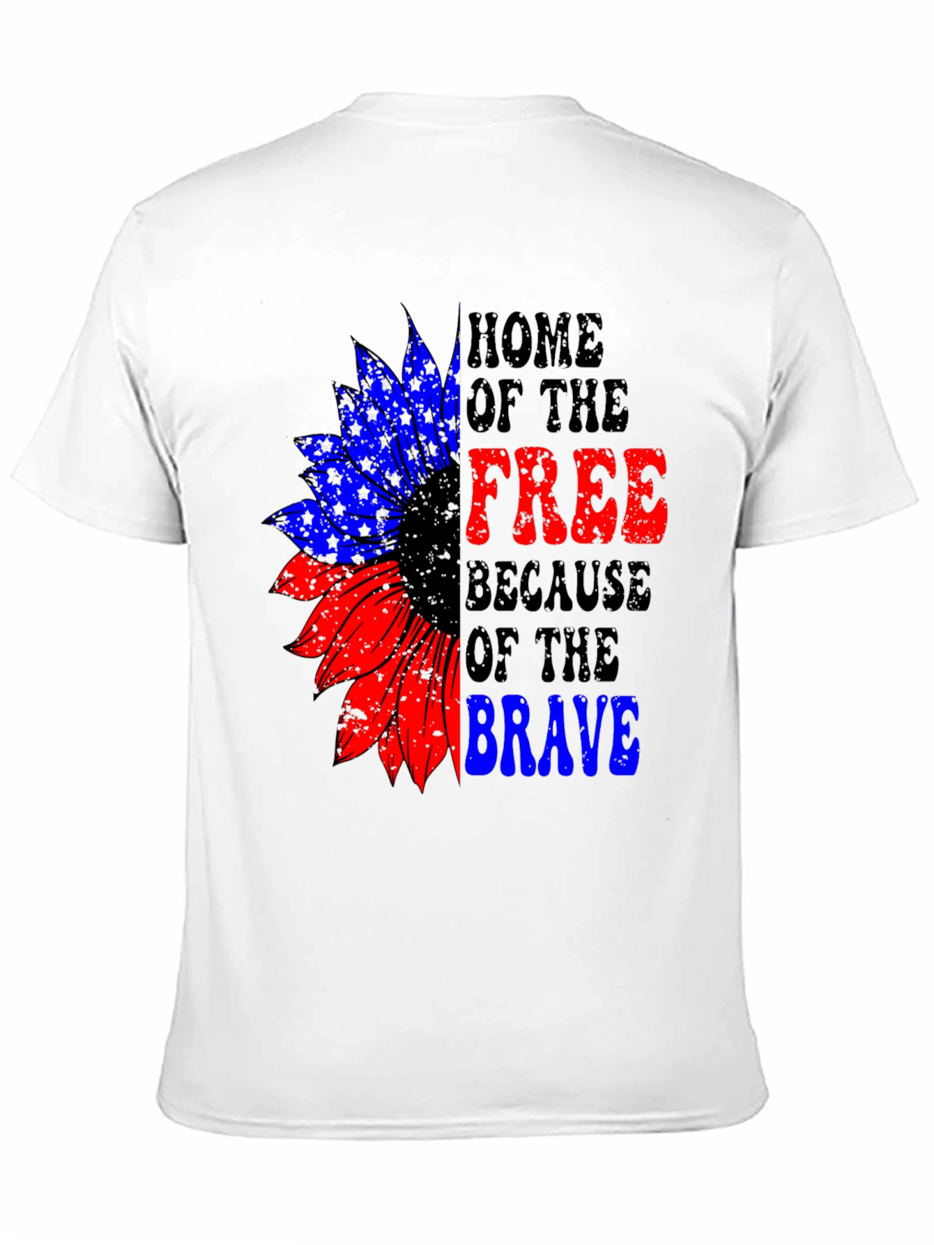 Patriotic Sunflower Graphic T-Shirt - Home of the Free