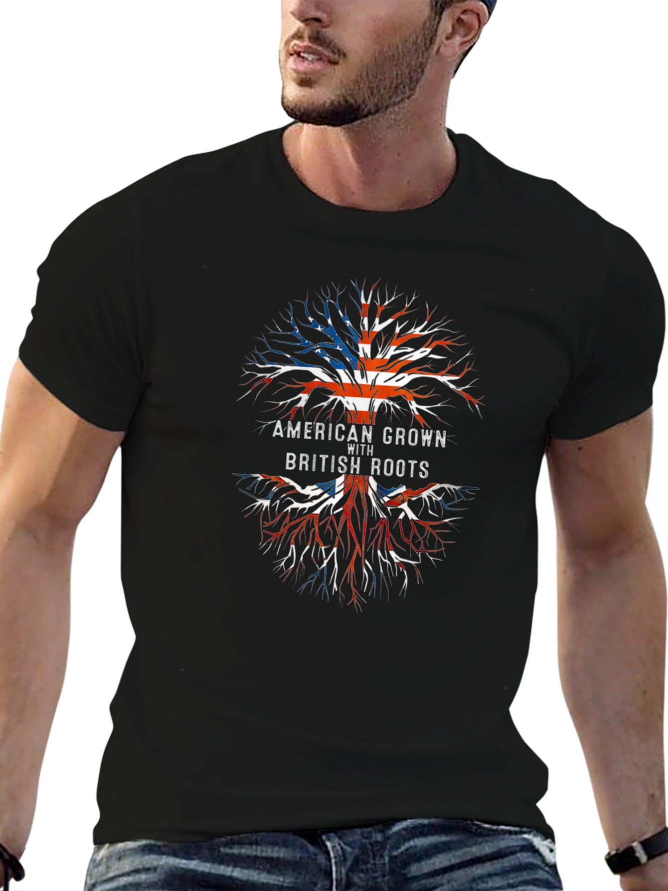 American Grown with British Roots Graphic T-Shirt