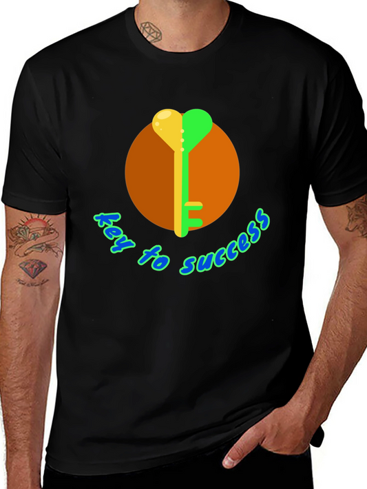Key to Success Graphic Tee - Stylish Casual Comfort