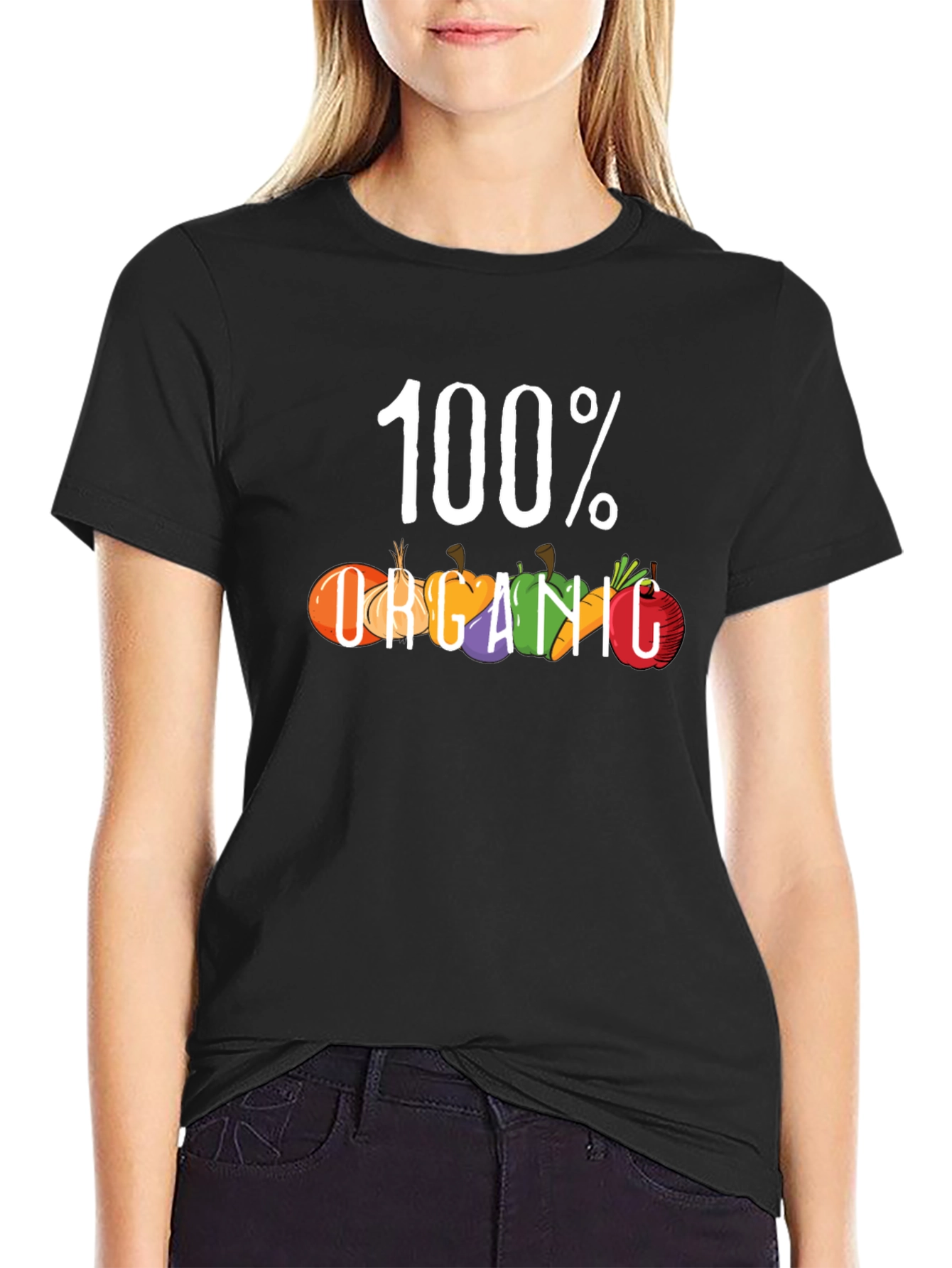 100% Organic Graphic Tee - Black T-Shirt