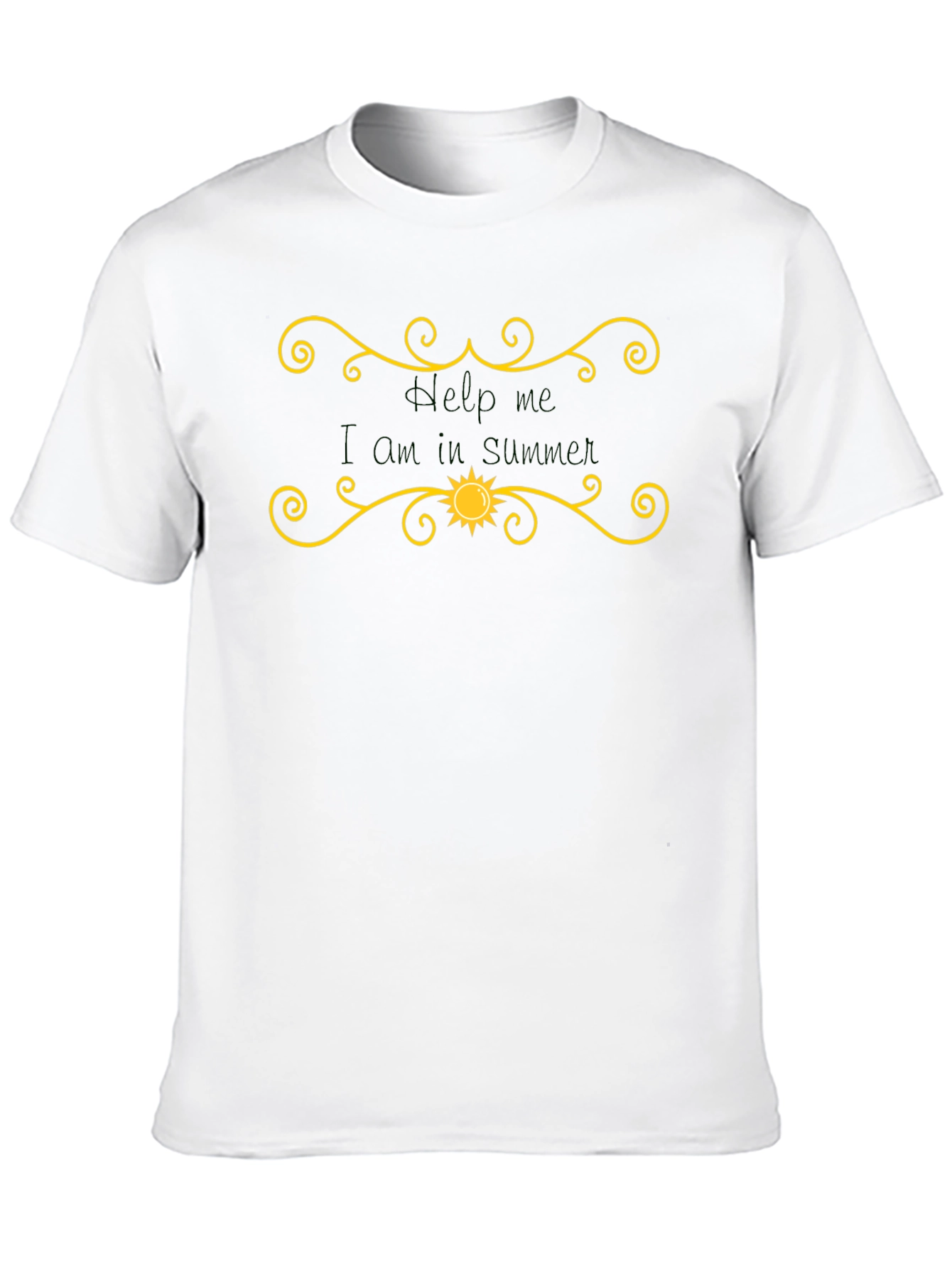 Help Me I Am in Summer Black Graphic T-Shirt