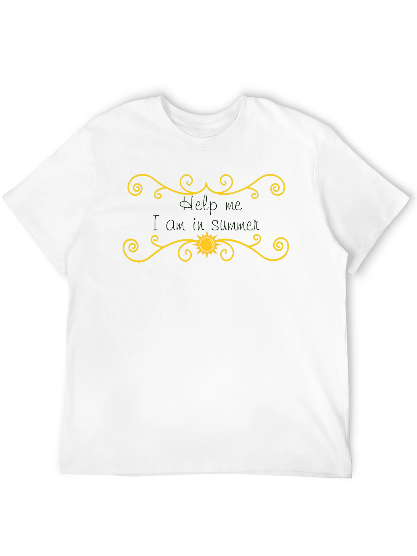 Help Me I Am in Summer Black Graphic T-Shirt
