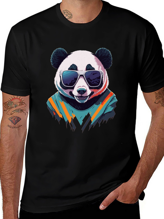 Cool Panda Graphic Tee - Black Cotton T-Shirt