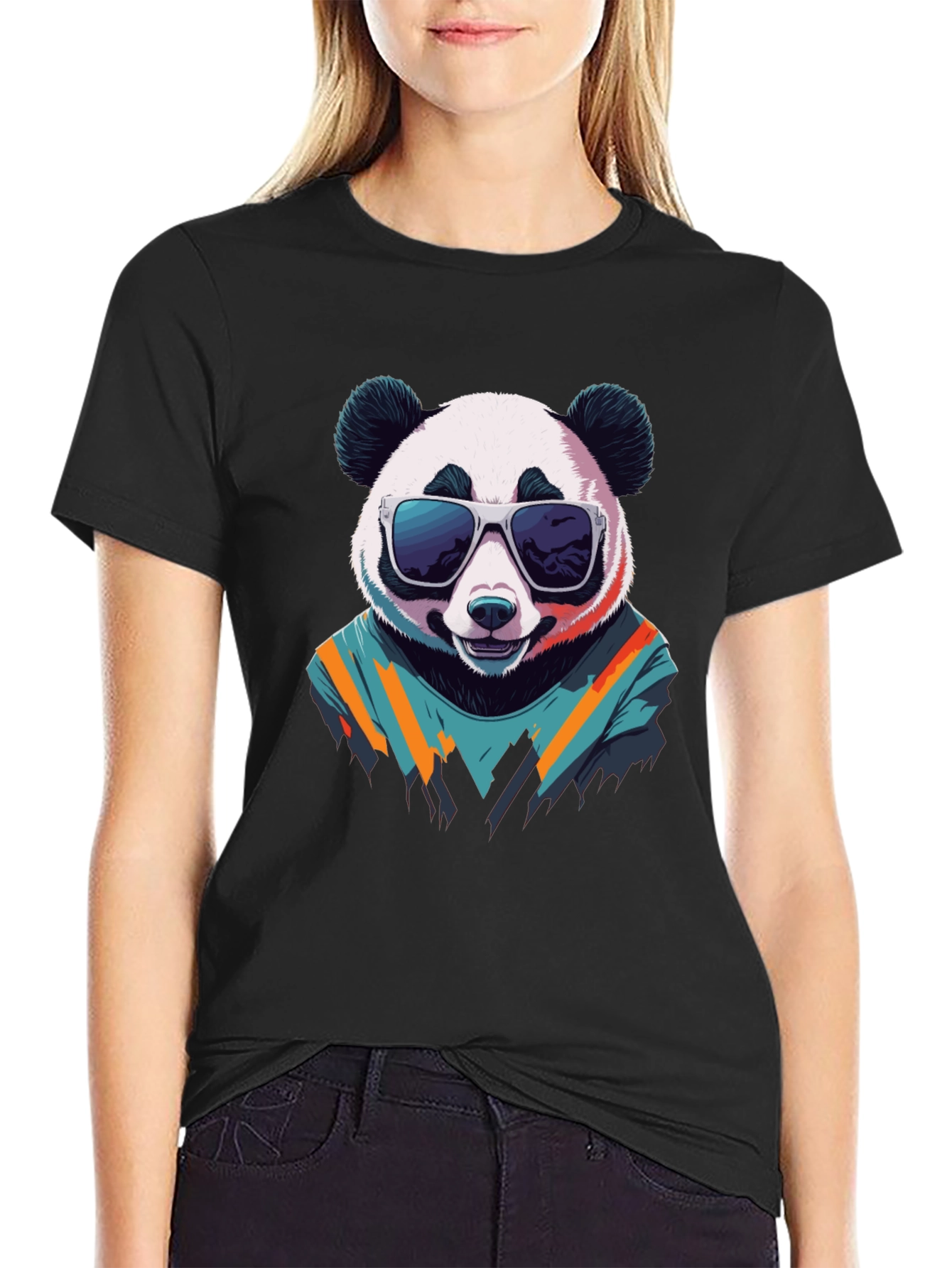 Cool Panda Graphic Tee - Black Cotton T-Shirt