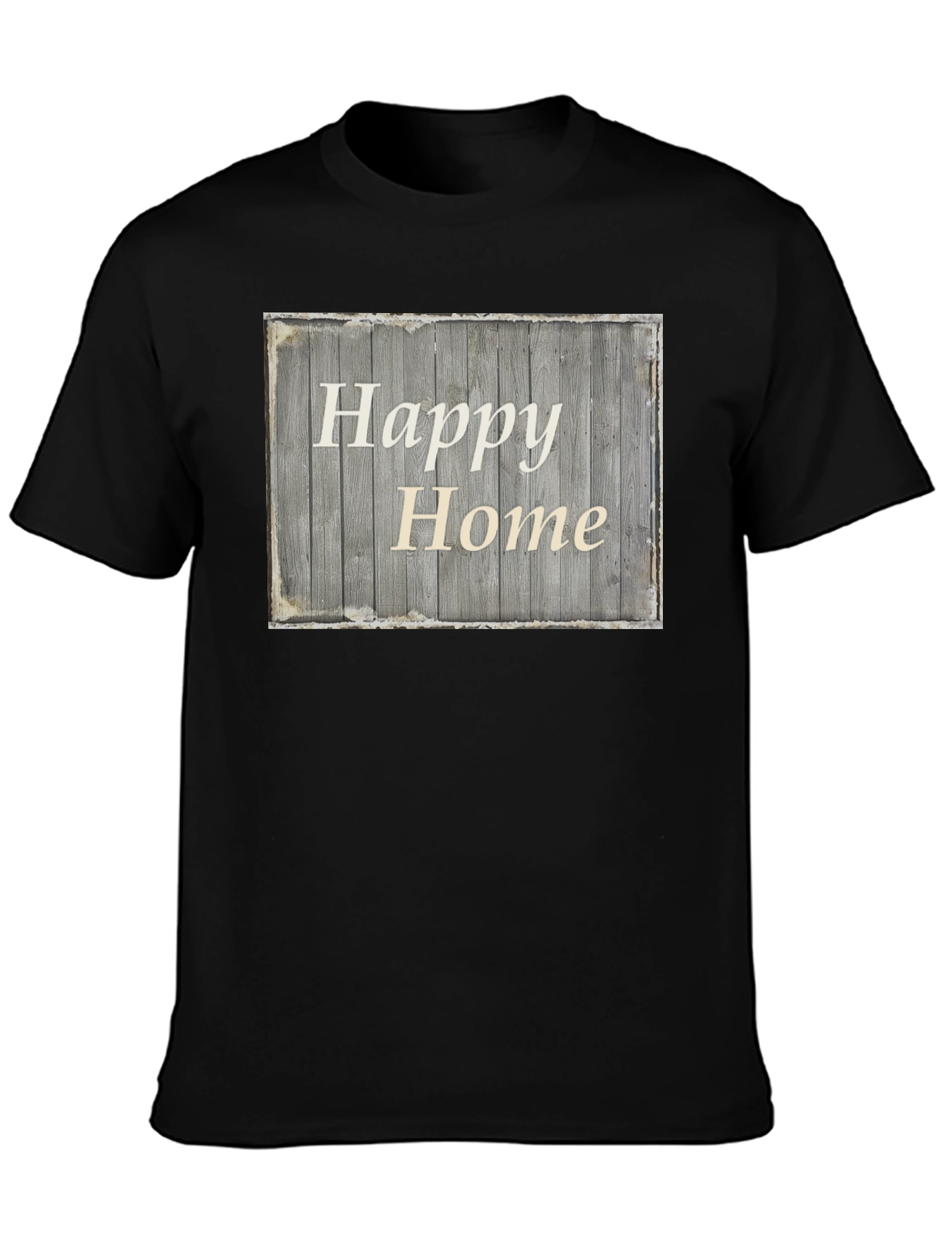 Happy Home Rustic Wooden Sign Graphic Tee