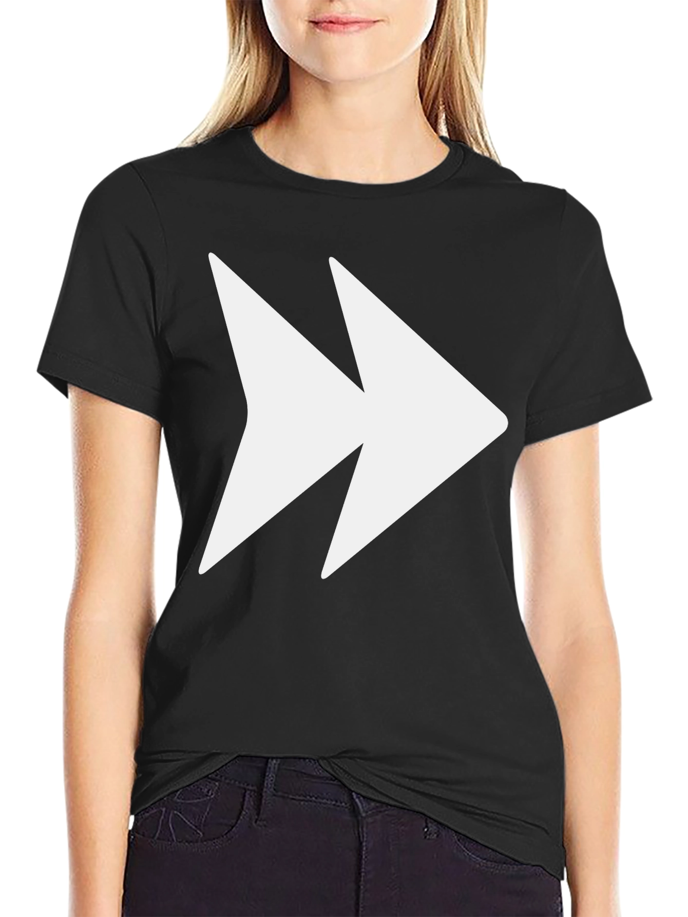 Forward Graphic Tee - Black Cotton Blend T-Shirt