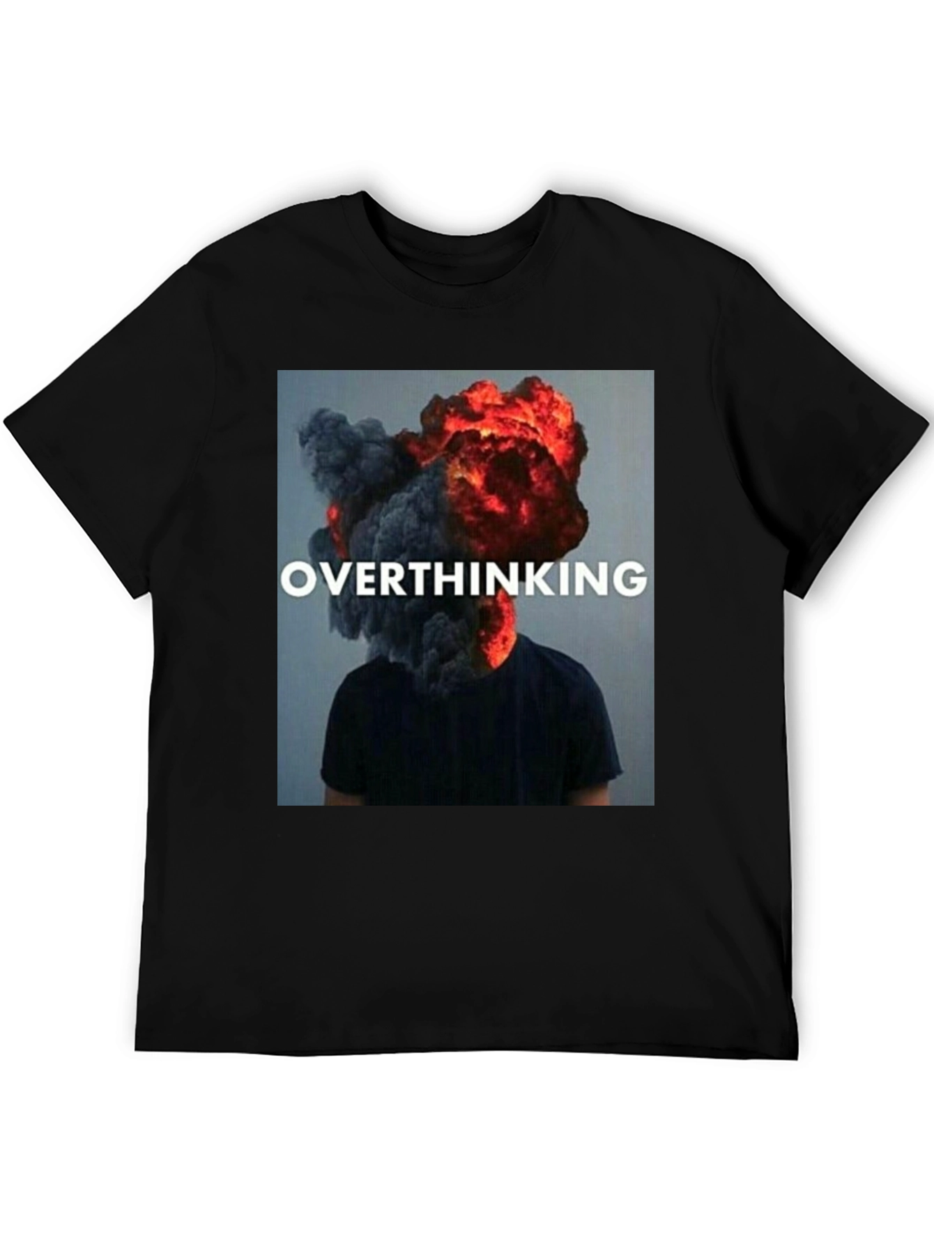 Overthinking Graphic Tee - Trendy Unisex Black T-Shirt