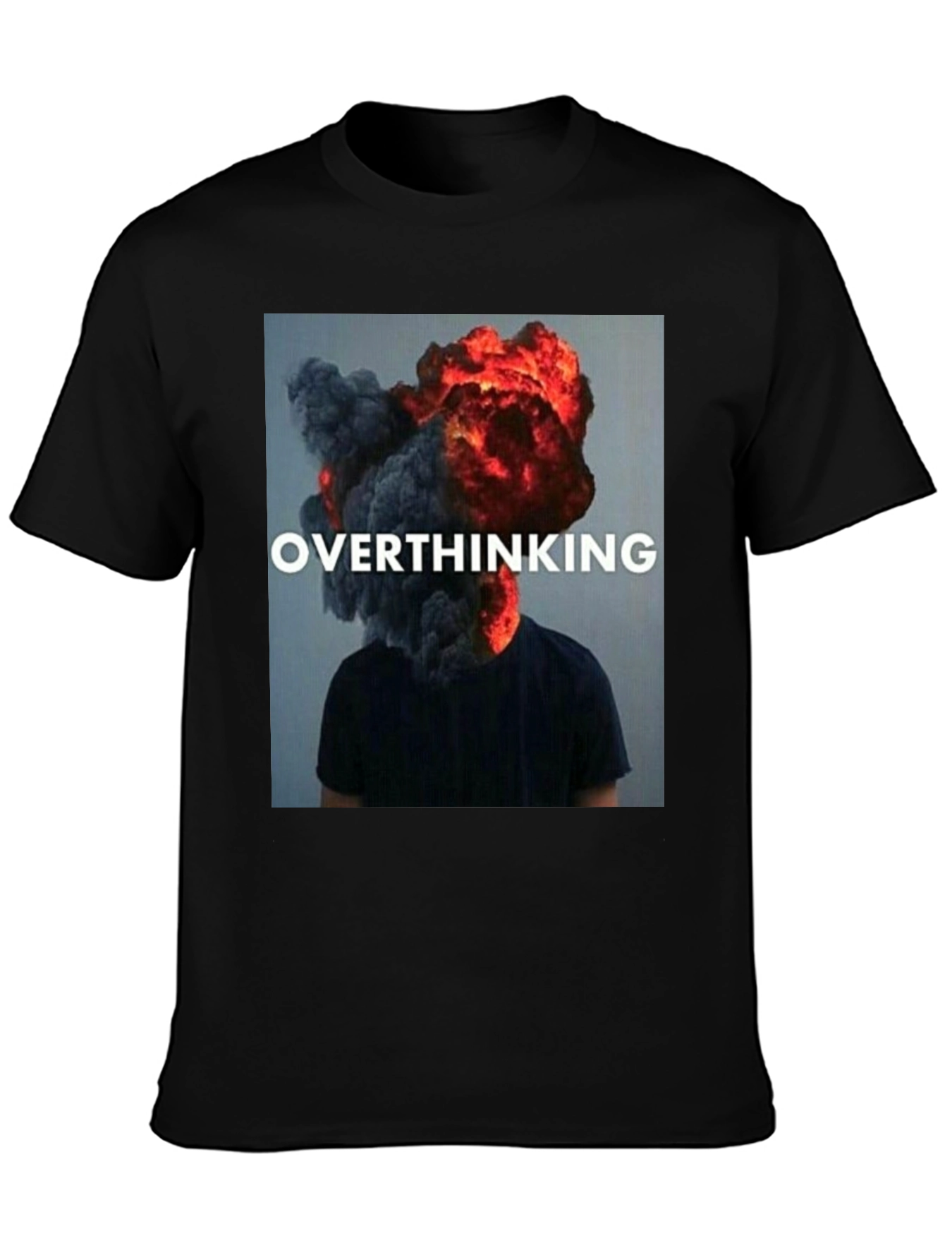Overthinking Graphic Tee - Trendy Unisex Black T-Shirt