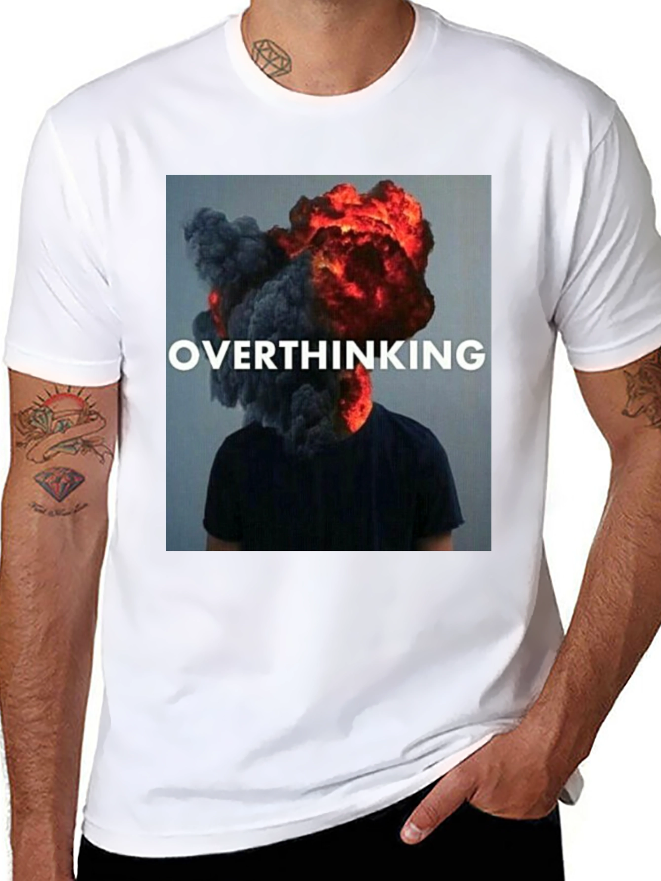 Overthinking Graphic Tee - Trendy Unisex Black T-Shirt