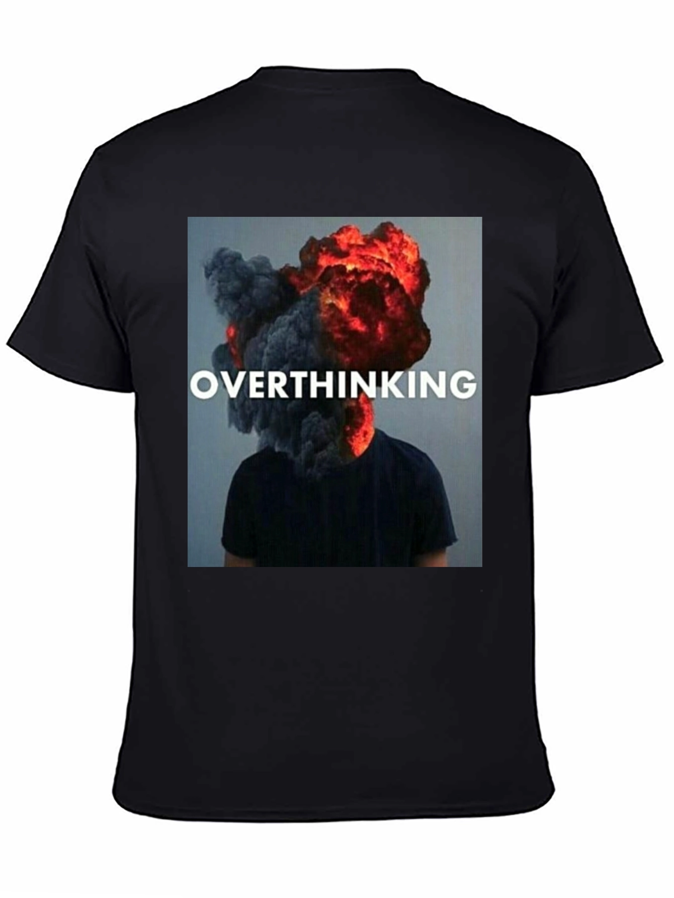 Overthinking Graphic Tee - Trendy Unisex Black T-Shirt