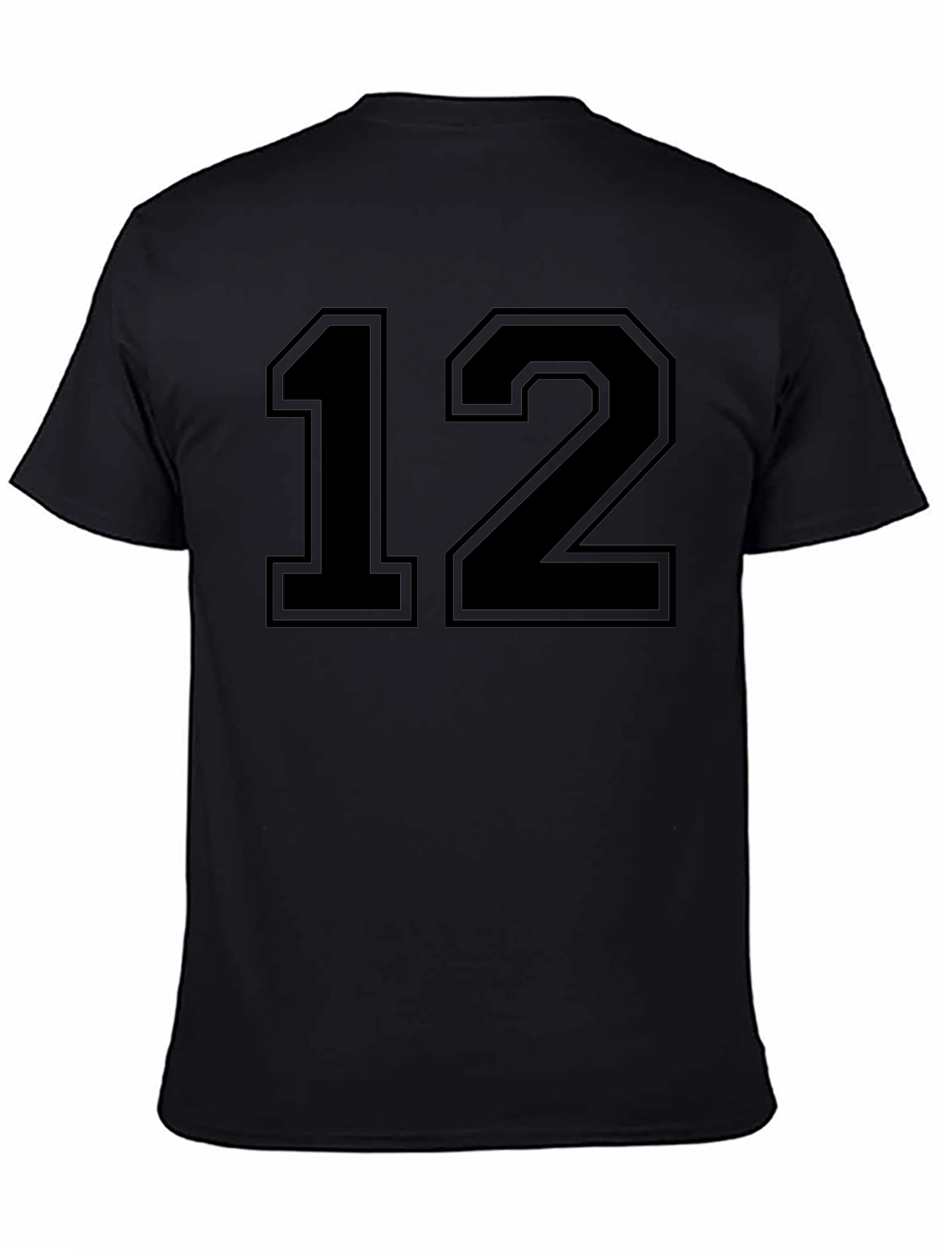 Black Number 12 T-Shirt - Varsity Style