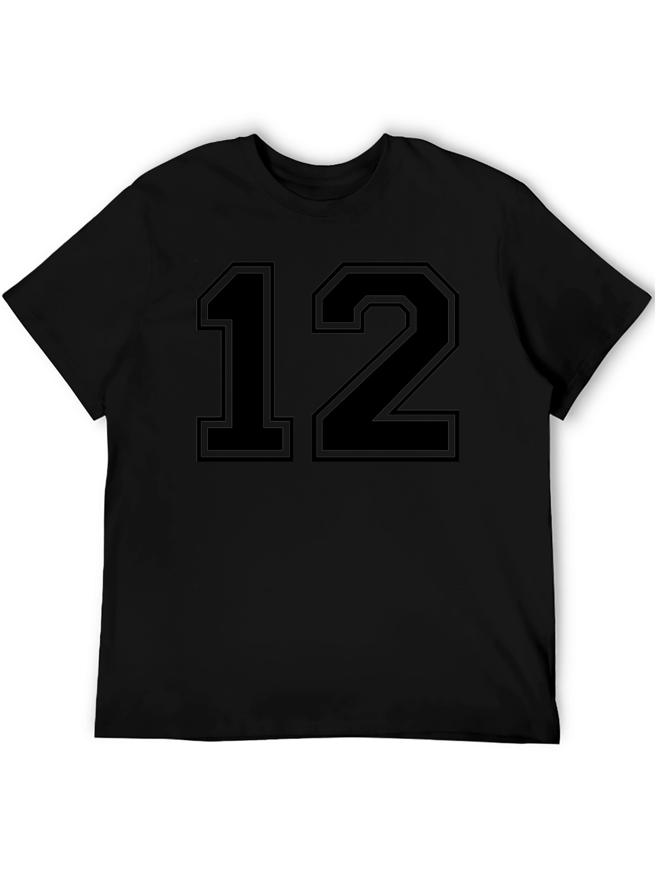 Black Number 12 T-Shirt - Varsity Style