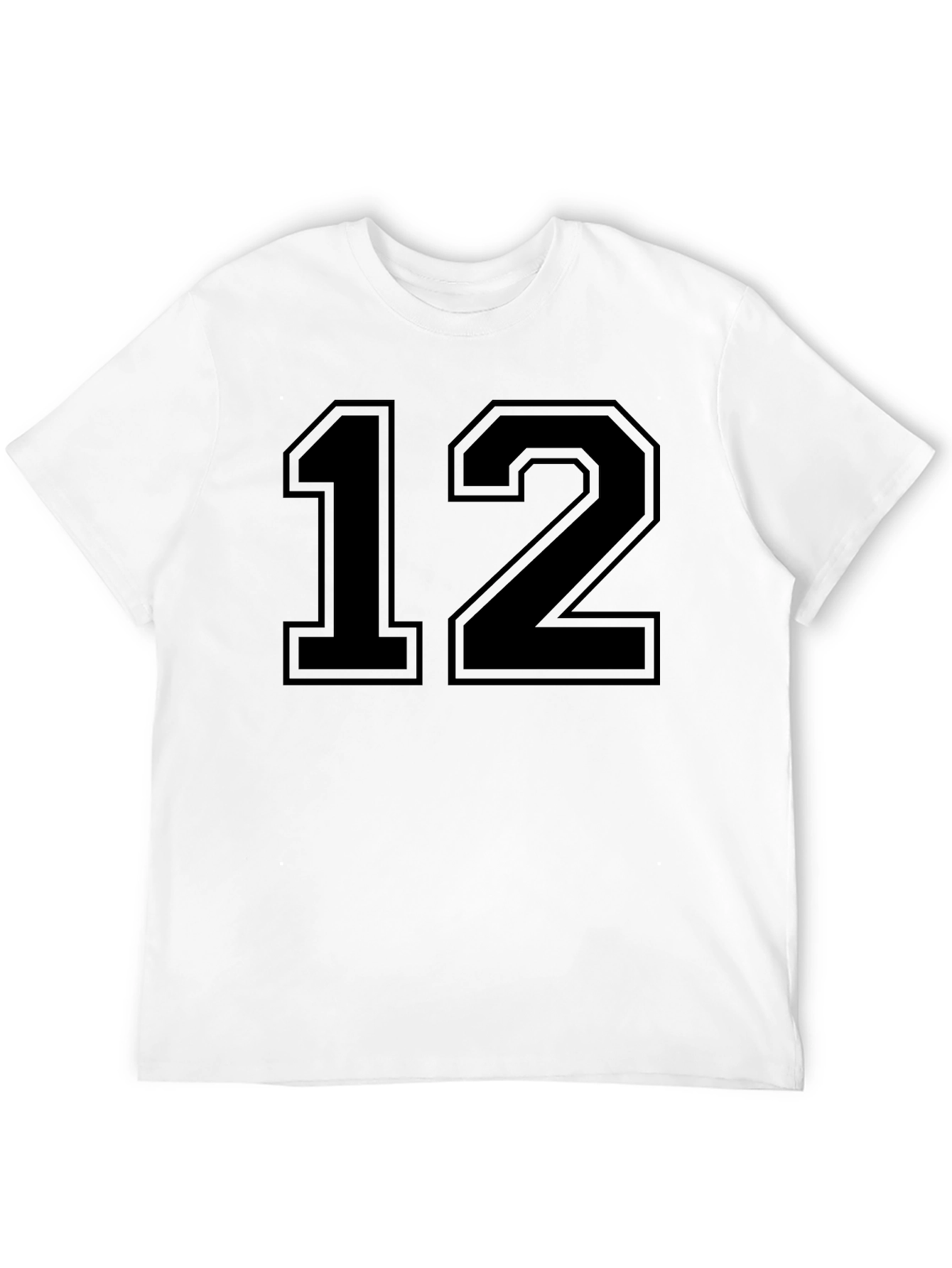 Black Number 12 T-Shirt - Varsity Style