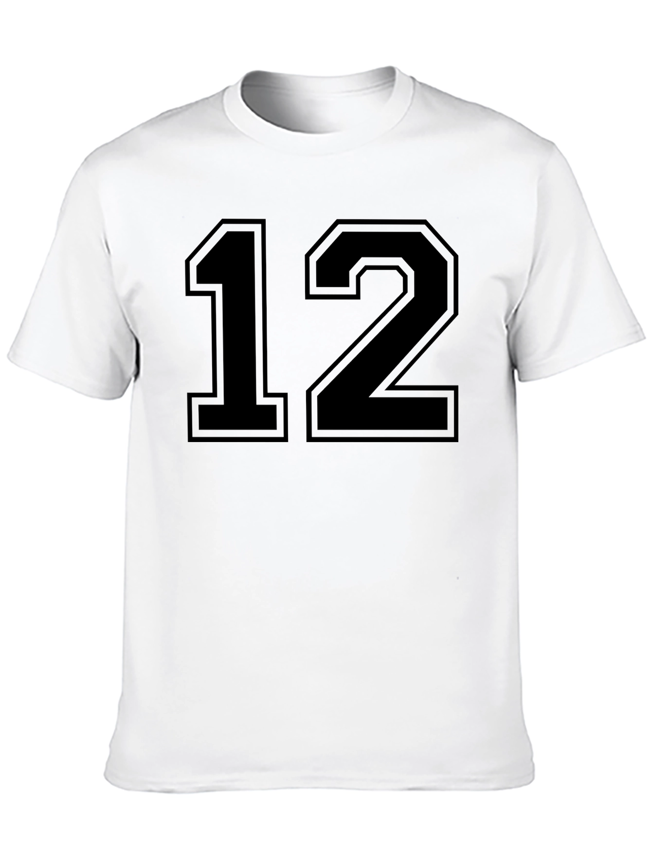 Black Number 12 T-Shirt - Varsity Style