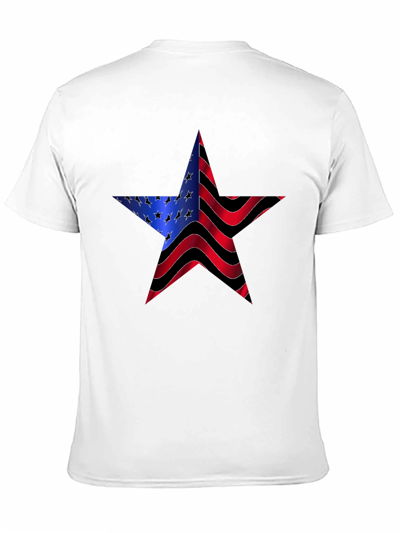 American Flag Star Graphic Black Tee