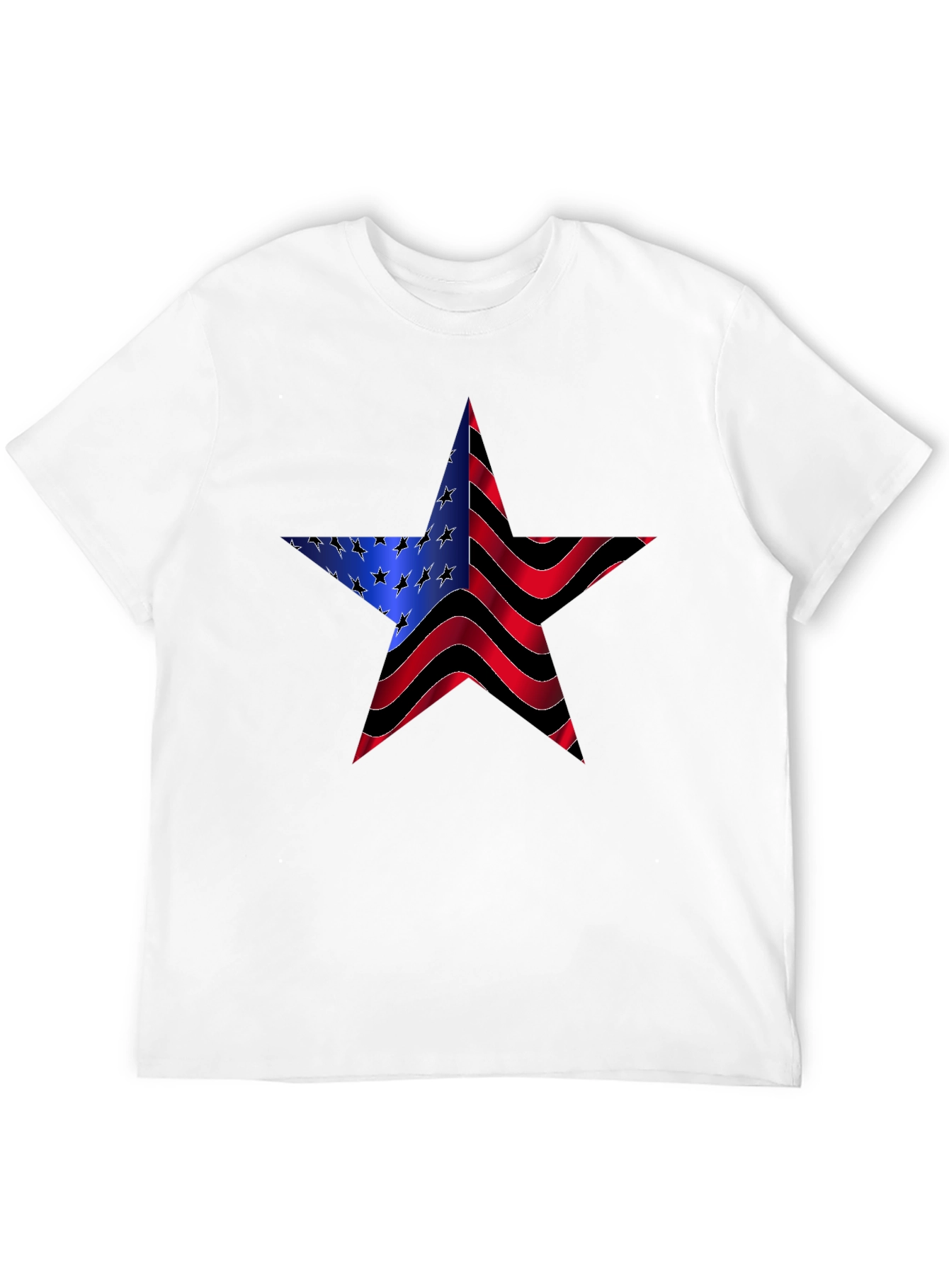 American Flag Star Graphic Black Tee