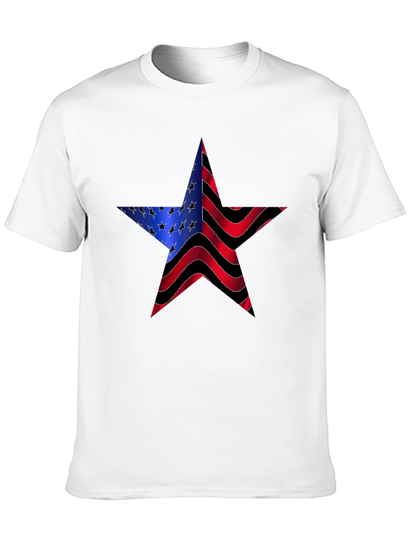 American Flag Star Graphic Black Tee