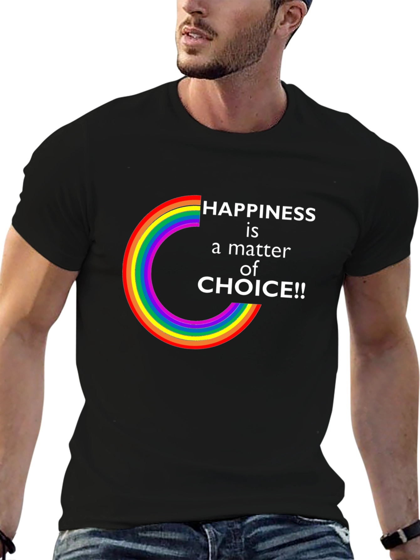 Happiness is a Choice LGBTQ Rainbow T-Shirt