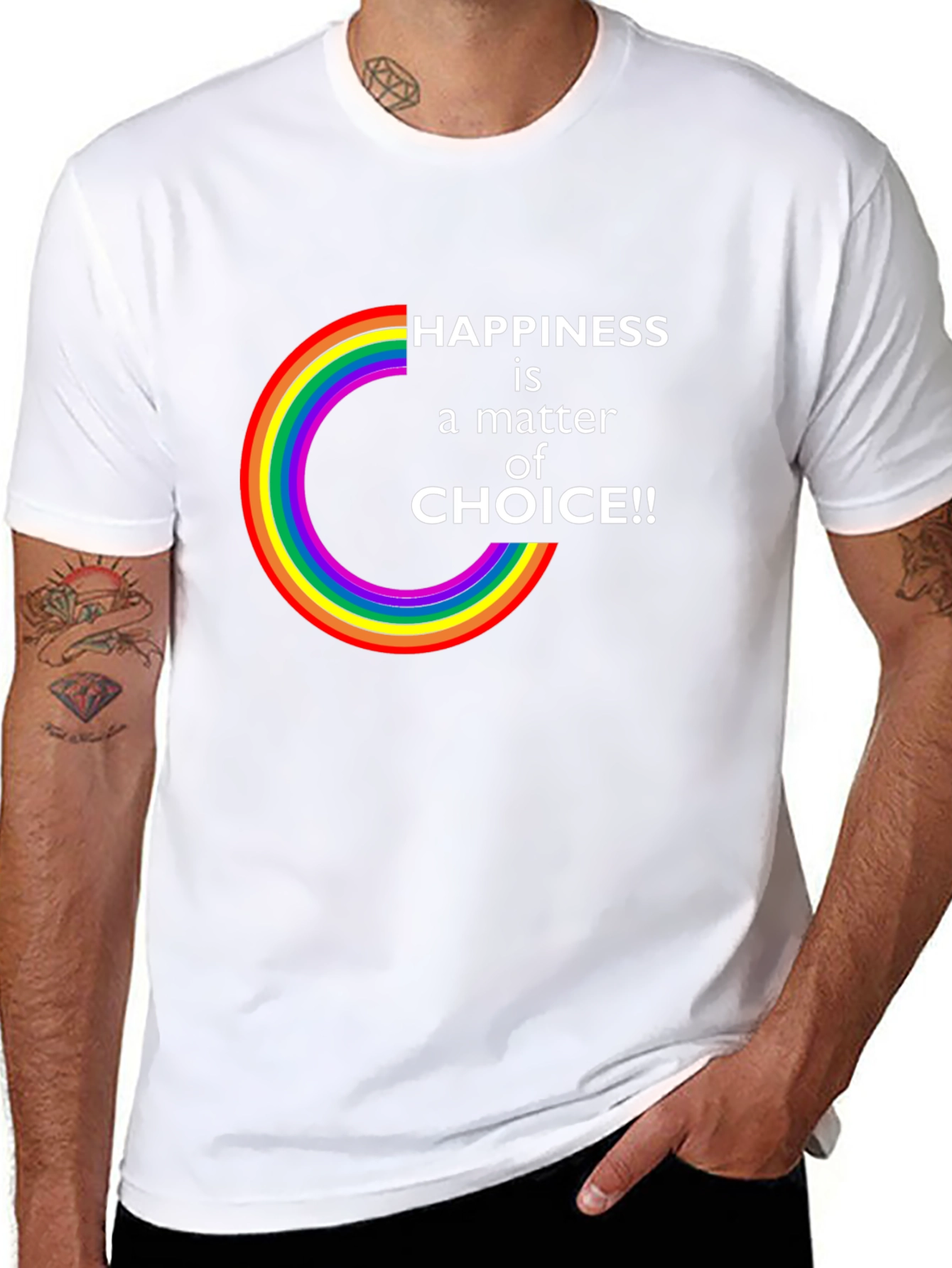 Happiness is a Choice LGBTQ Rainbow T-Shirt