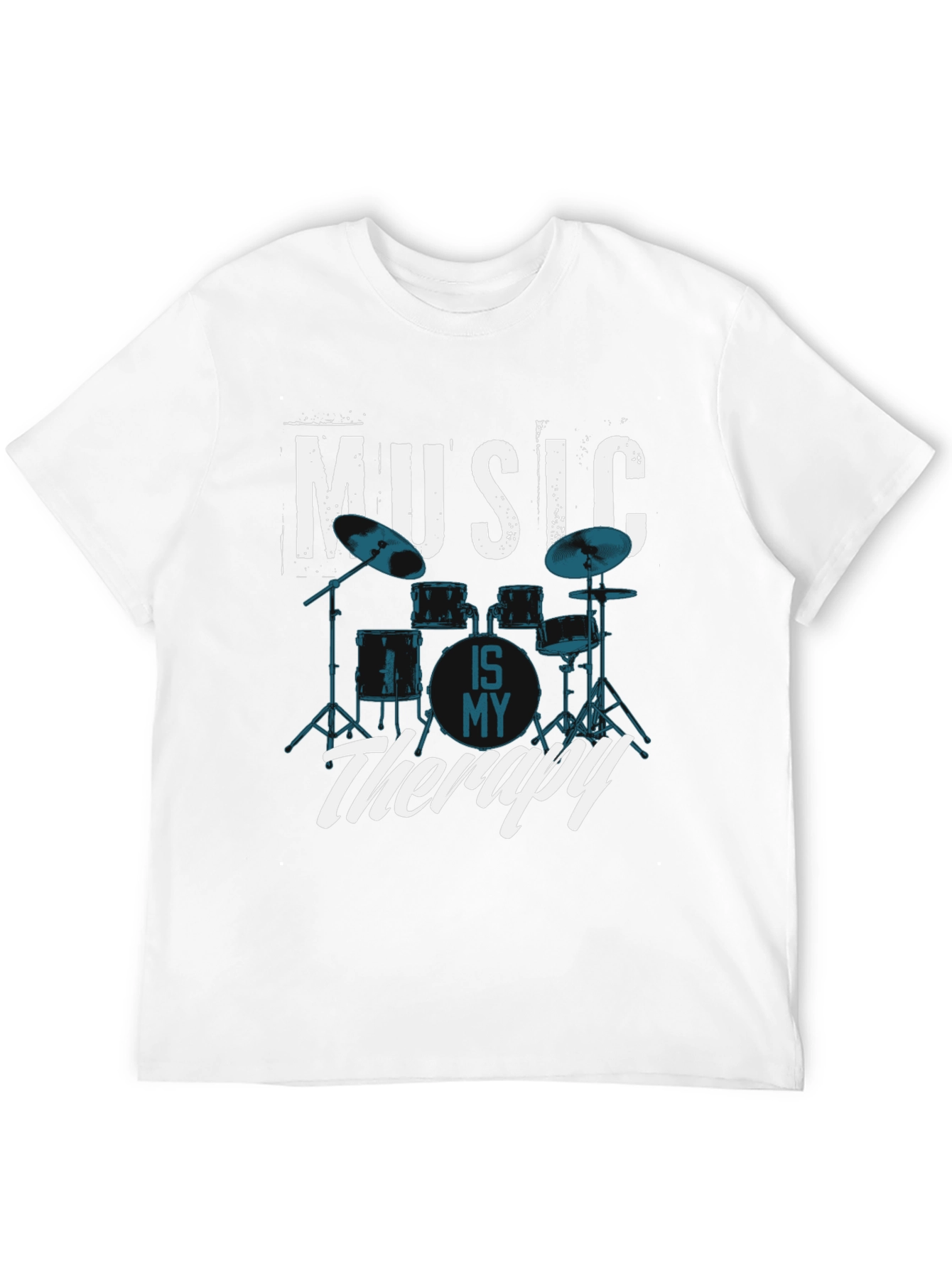 Music Is My Therapy Drum Set T-Shirt