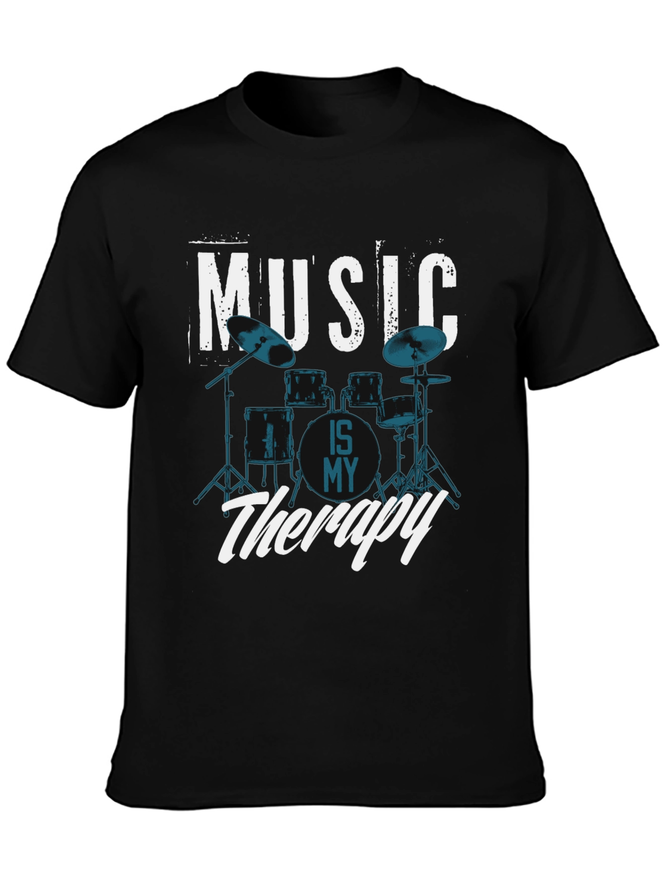 Music Is My Therapy Drum Set T-Shirt