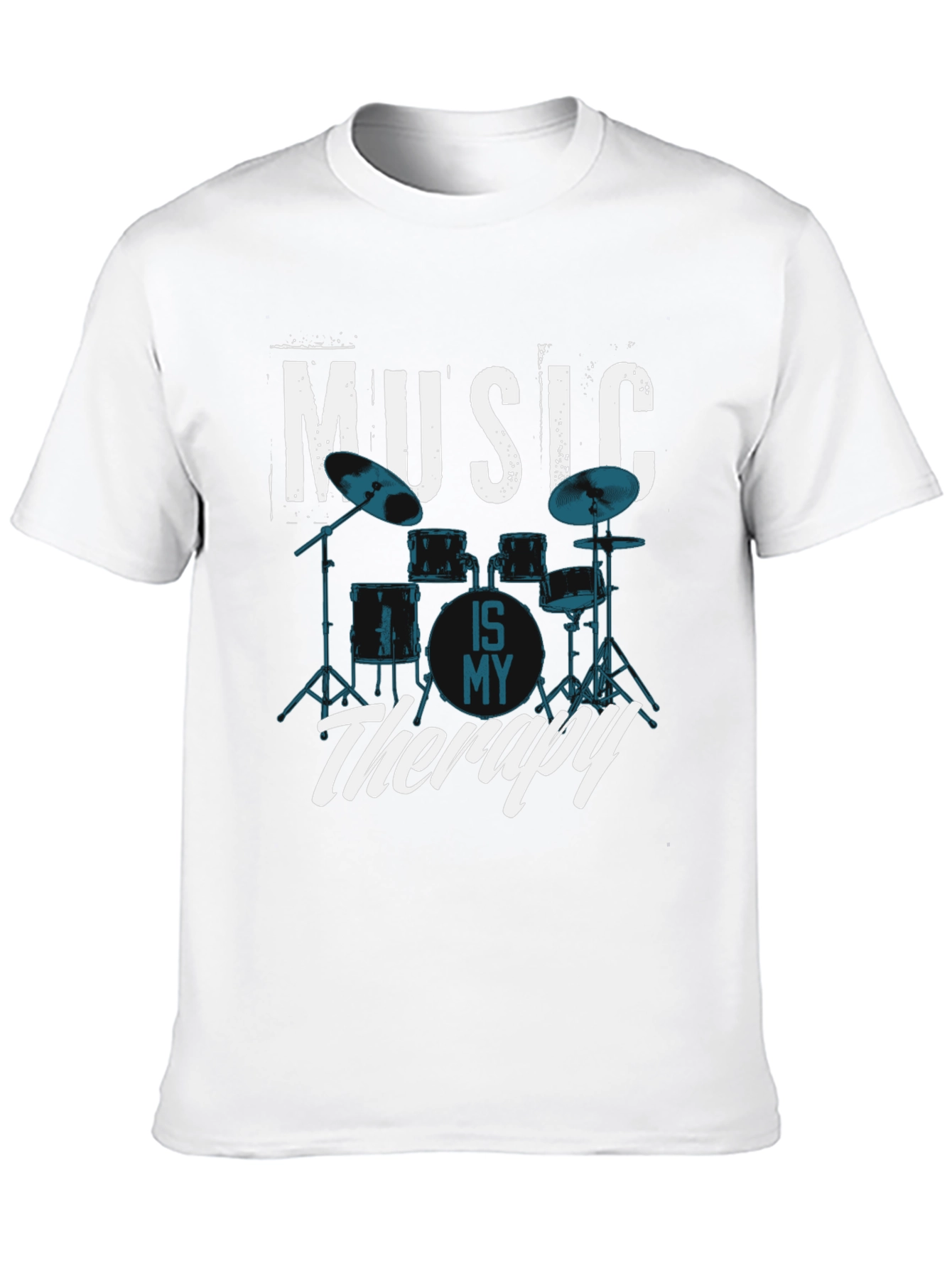 Music Is My Therapy Drum Set T-Shirt