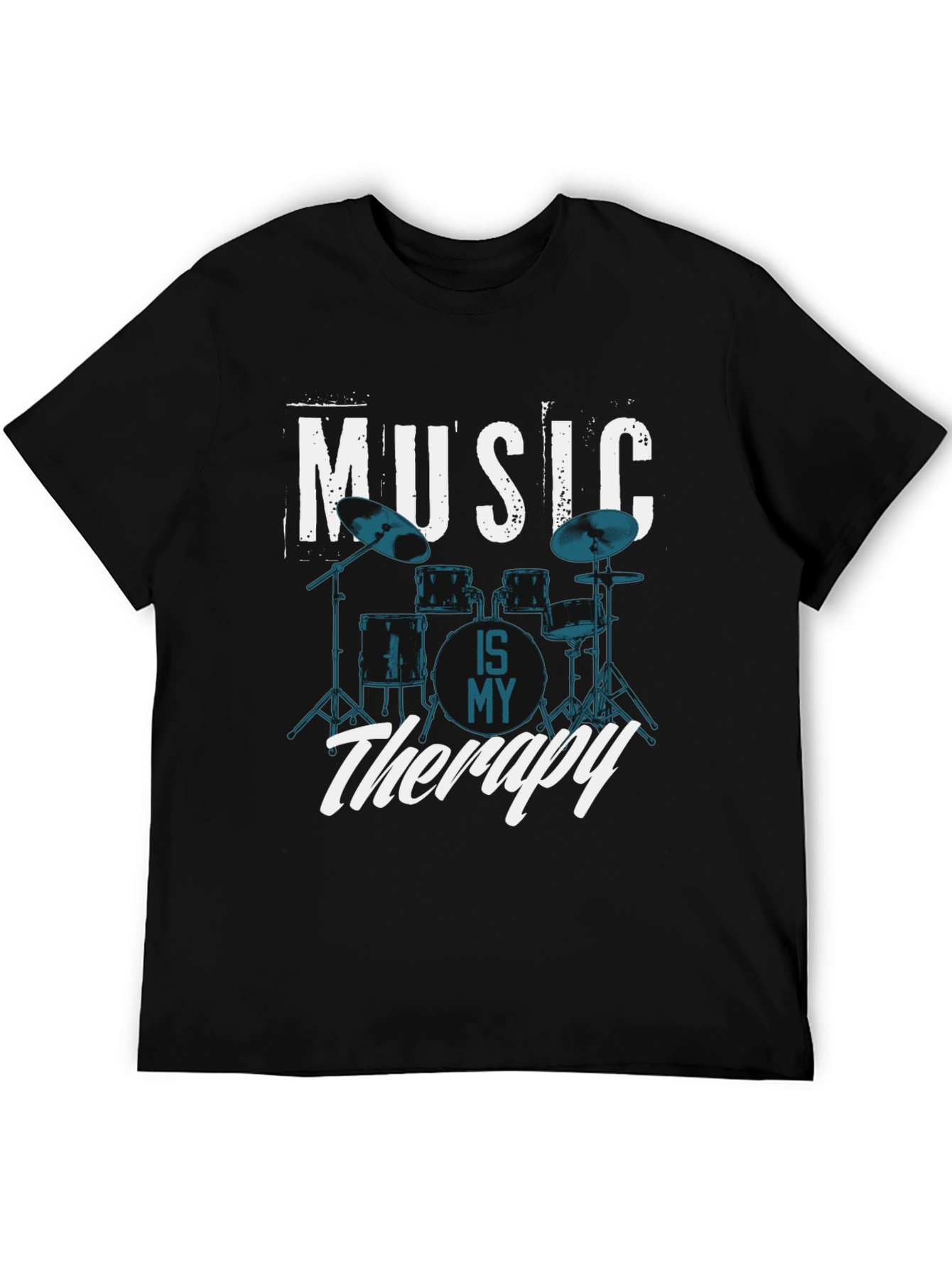 Music Is My Therapy Drum Set T-Shirt