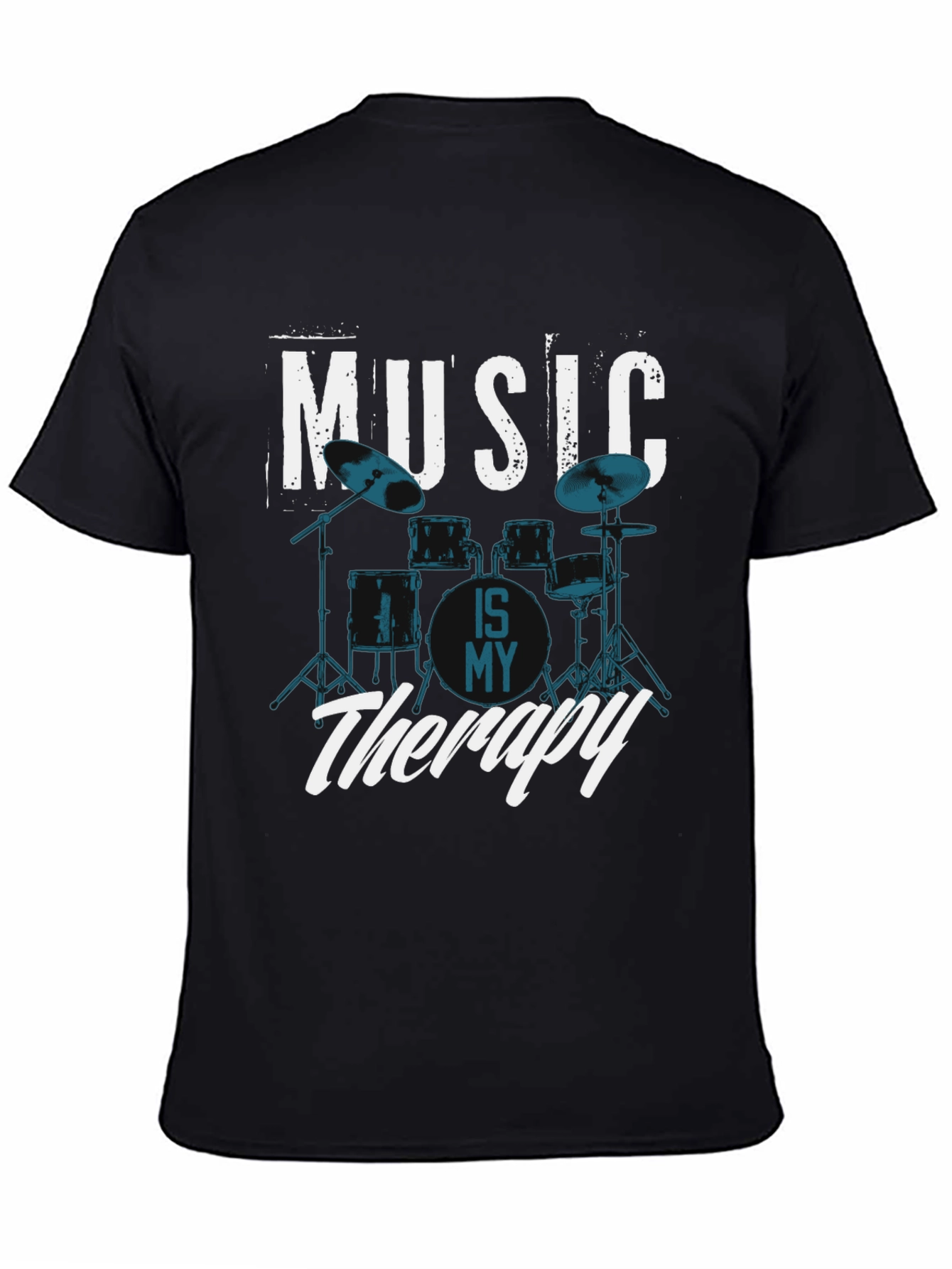 Music Is My Therapy Drum Set T-Shirt