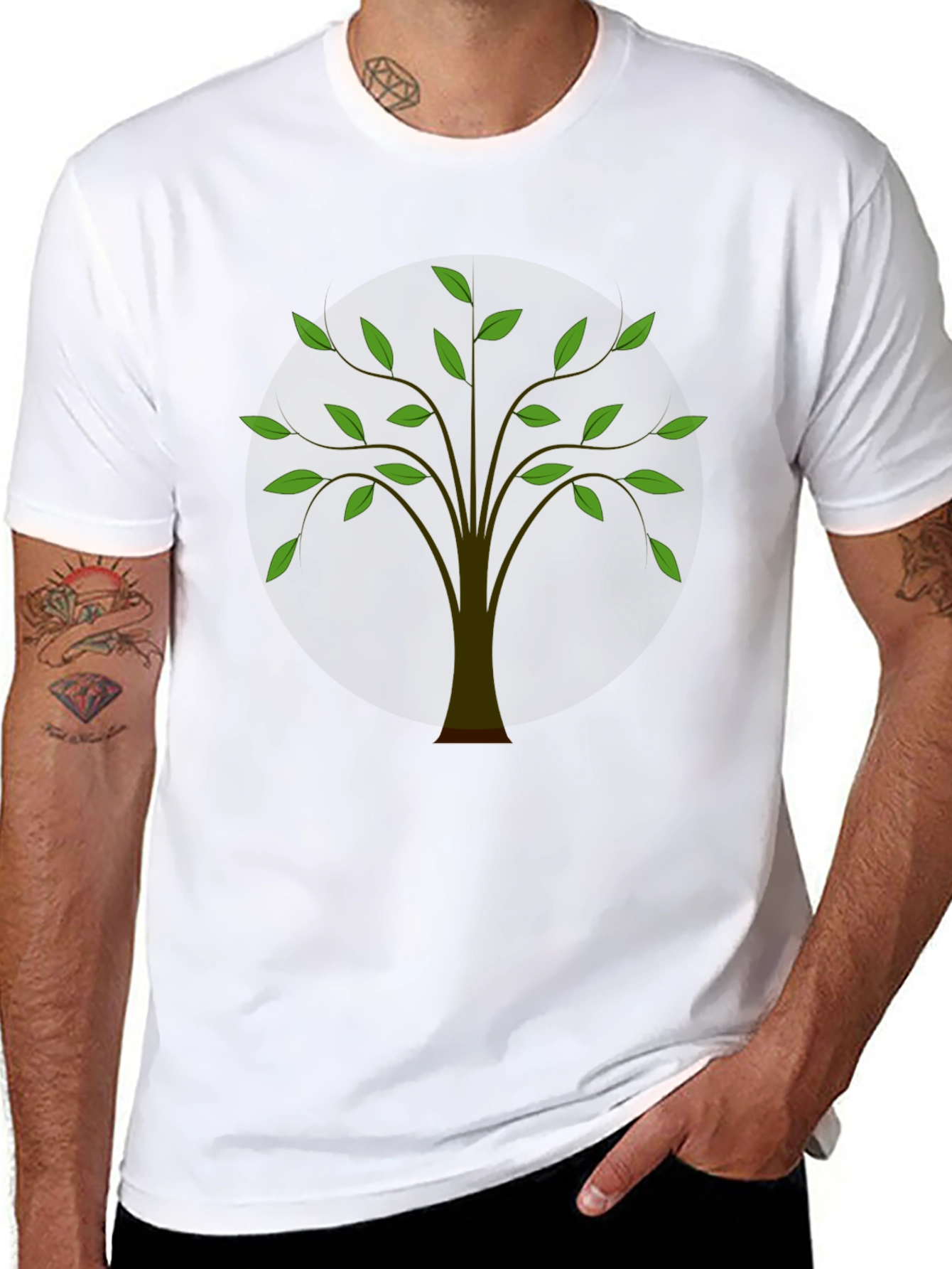 Nature Tree Graphic Black T-Shirt