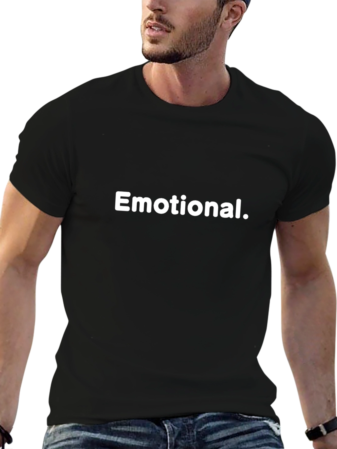 Emotional Statement T-Shirt - Black Crew Neck