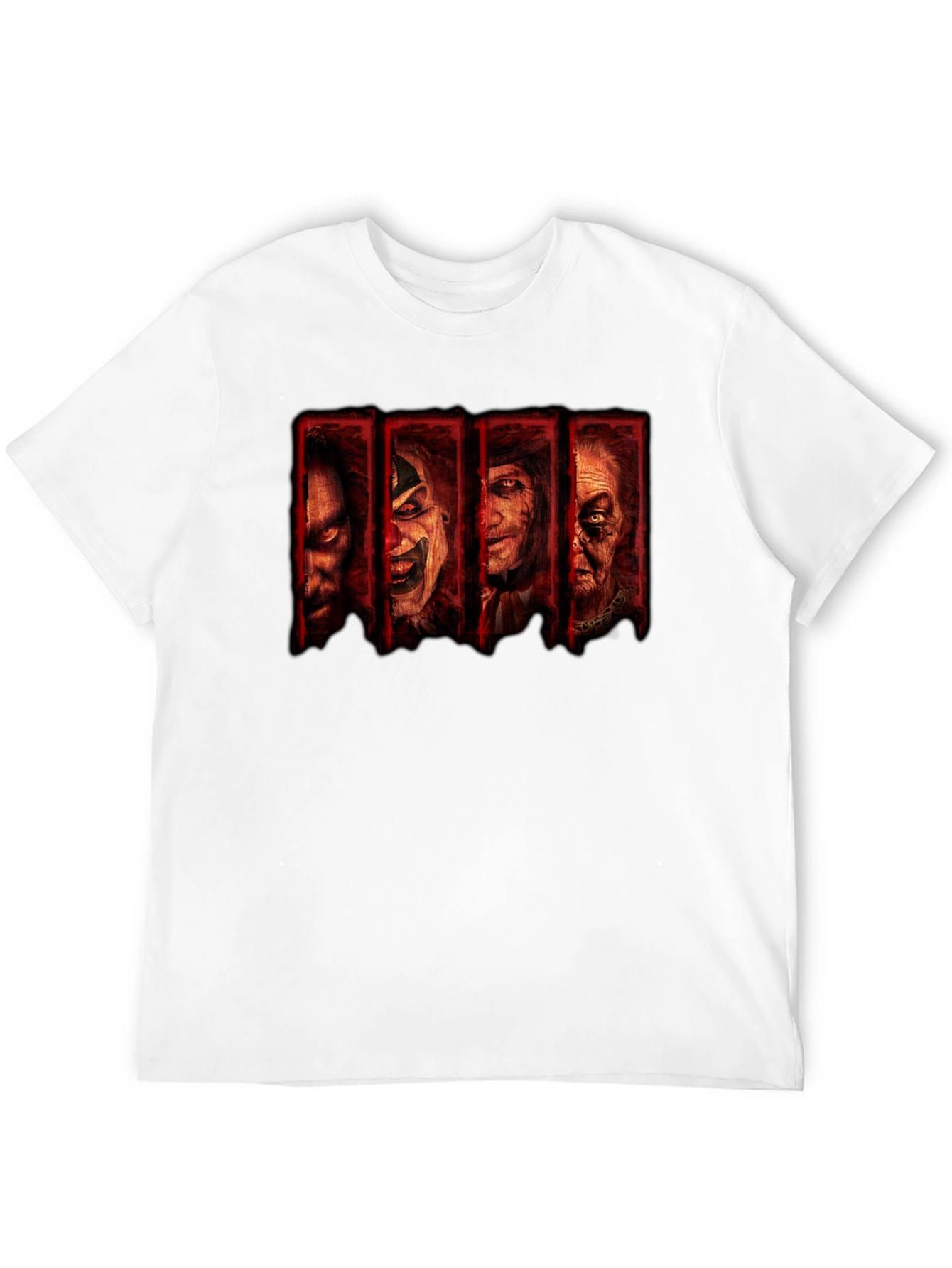 Horror Movie Villain Collage Black T-Shirt