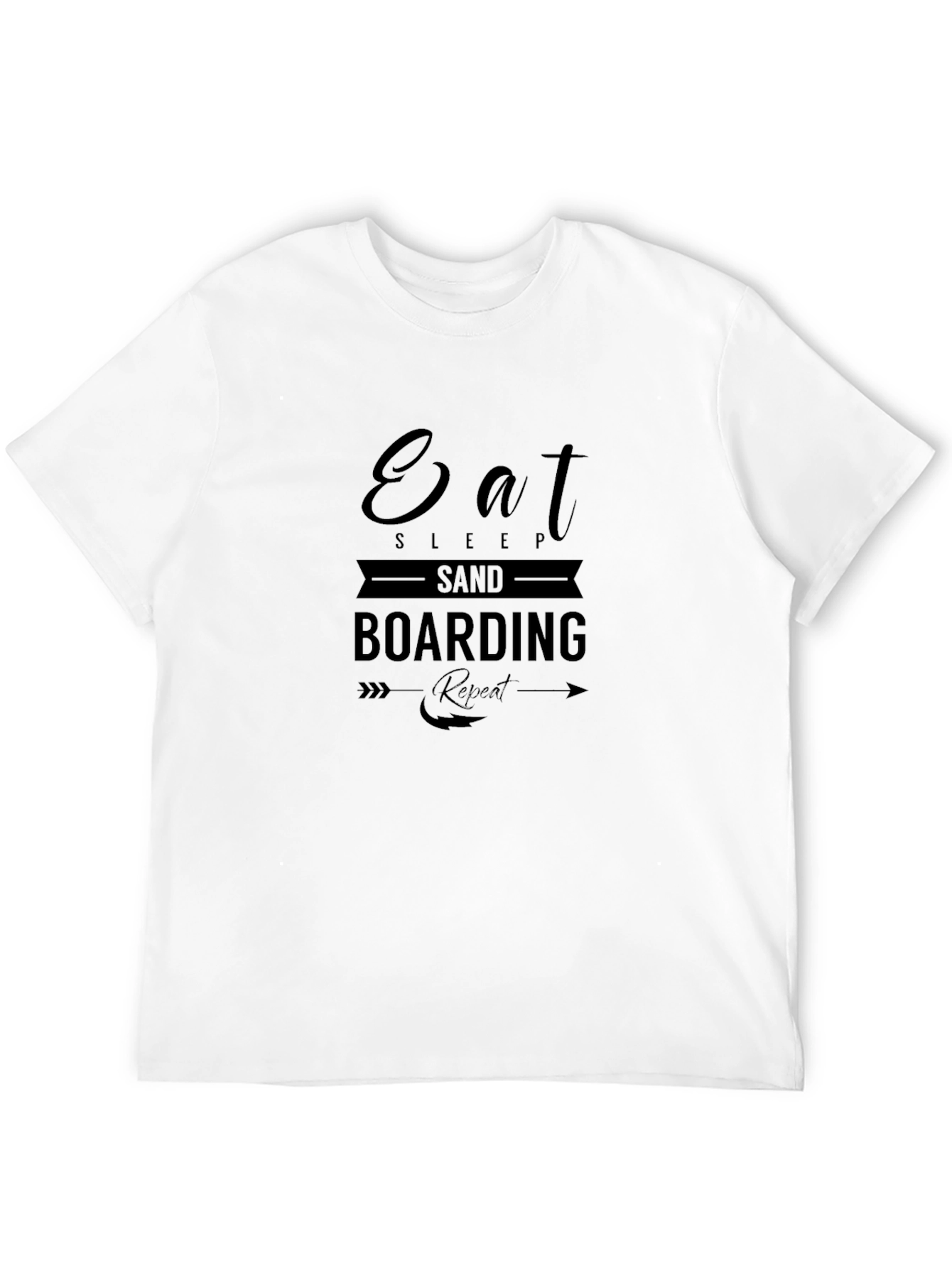 Eat Sleep Sand Boarding T-Shirt - Black Graphic Tee