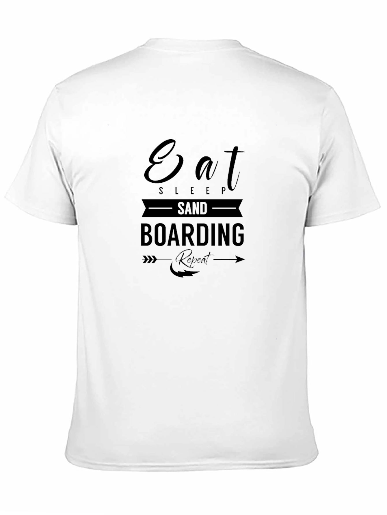 Eat Sleep Sand Boarding T-Shirt - Black Graphic Tee