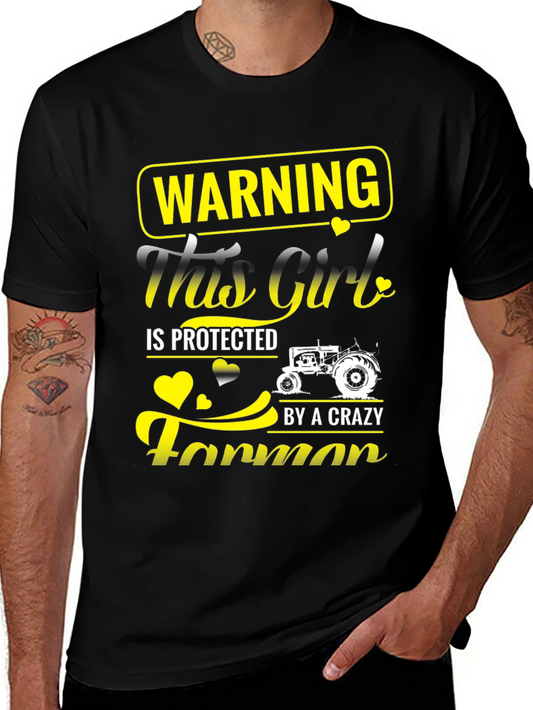 Warning: This Girl is Protected by a Crazy Farmer T-Shirt