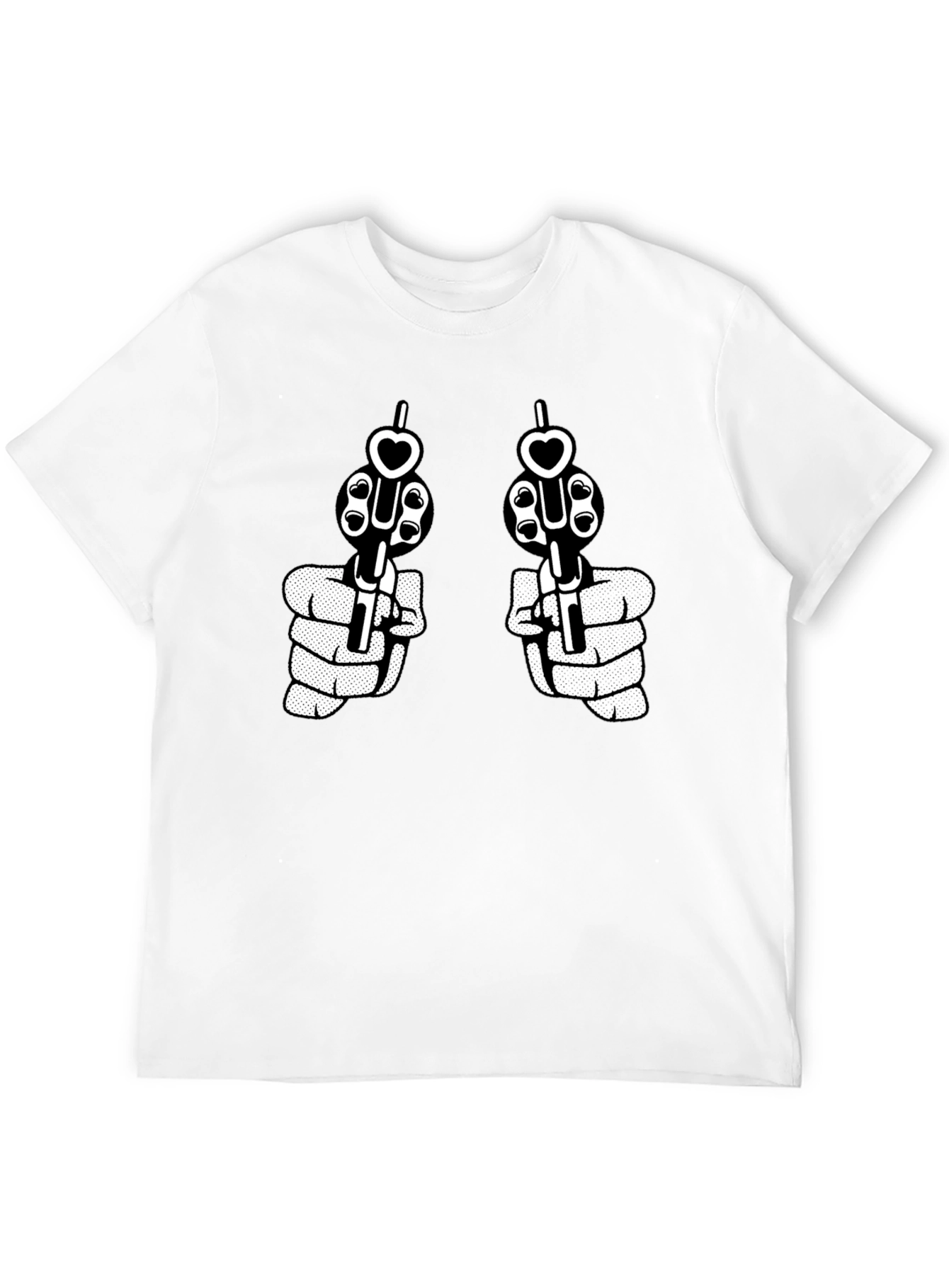 Guns and Hearts Graphic Tee - Black
