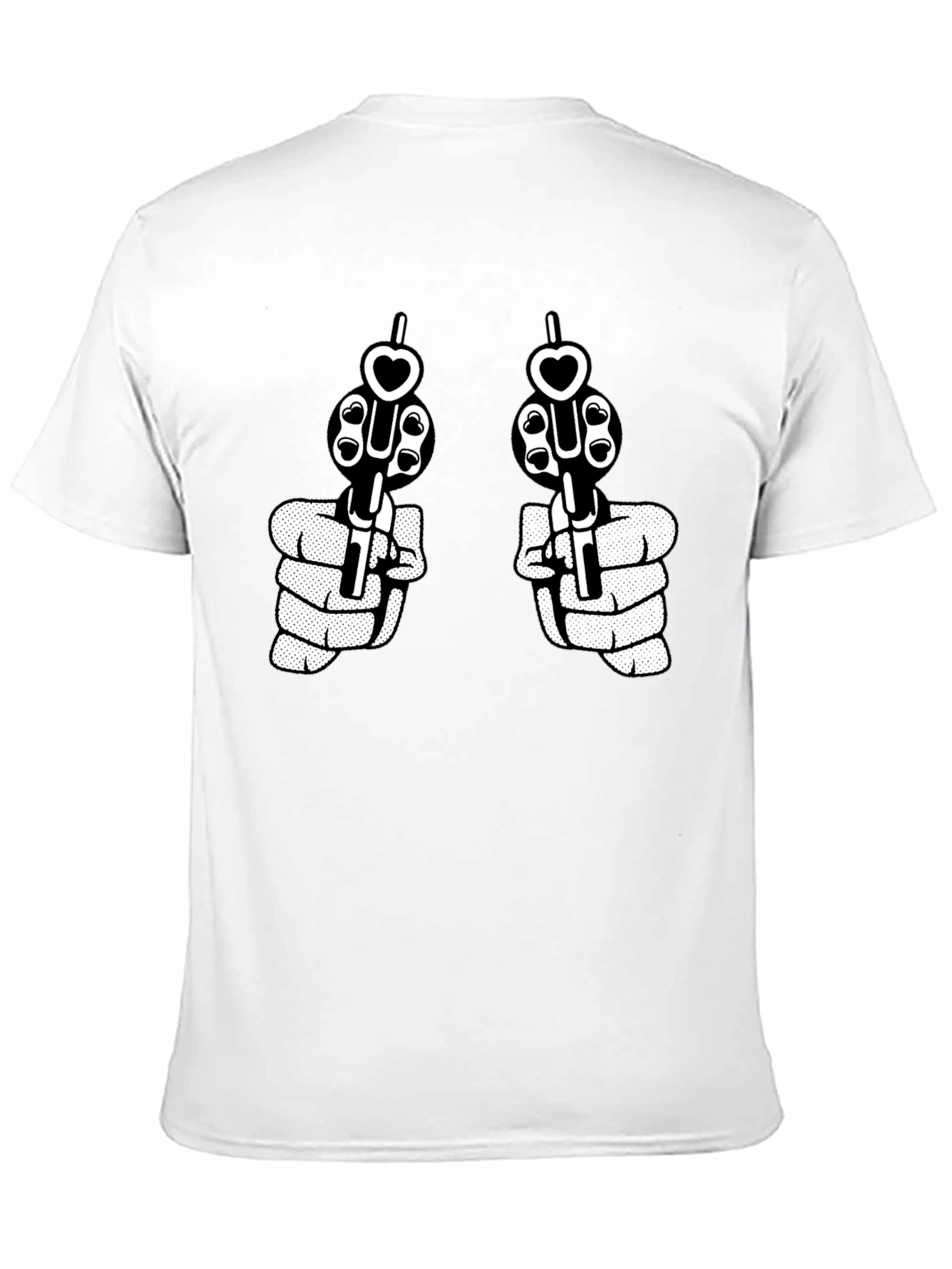 Guns and Hearts Graphic Tee - Black
