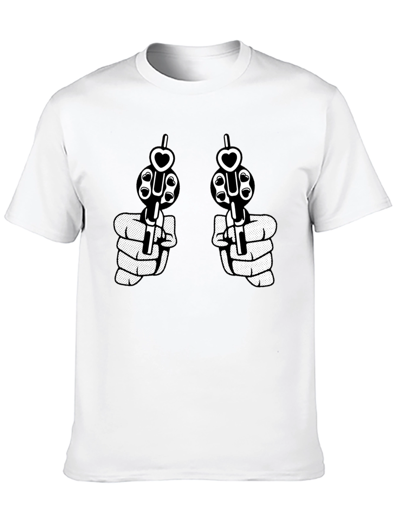 Guns and Hearts Graphic Tee - Black