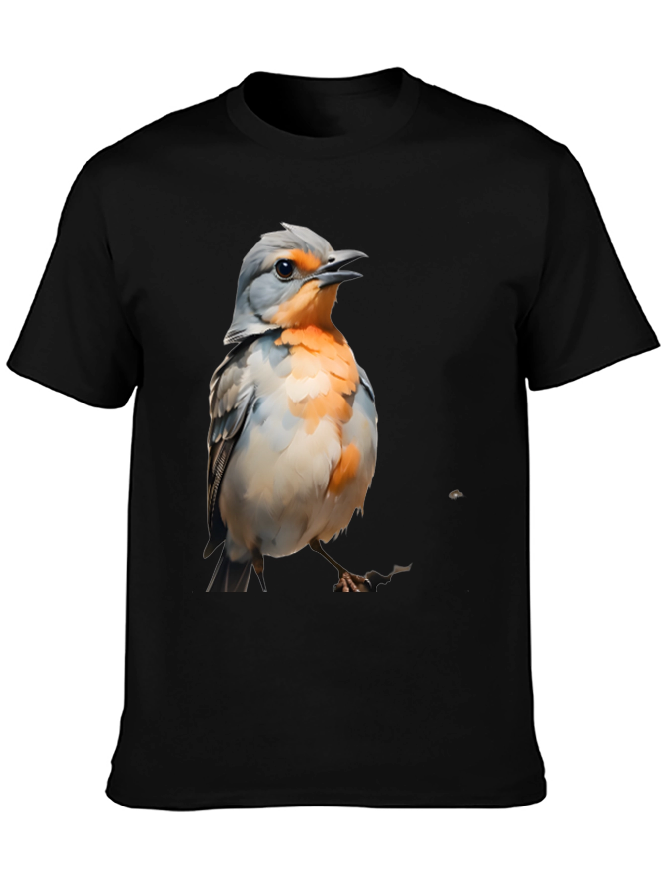 Bird Graphic T-Shirt - Black Cotton Tee