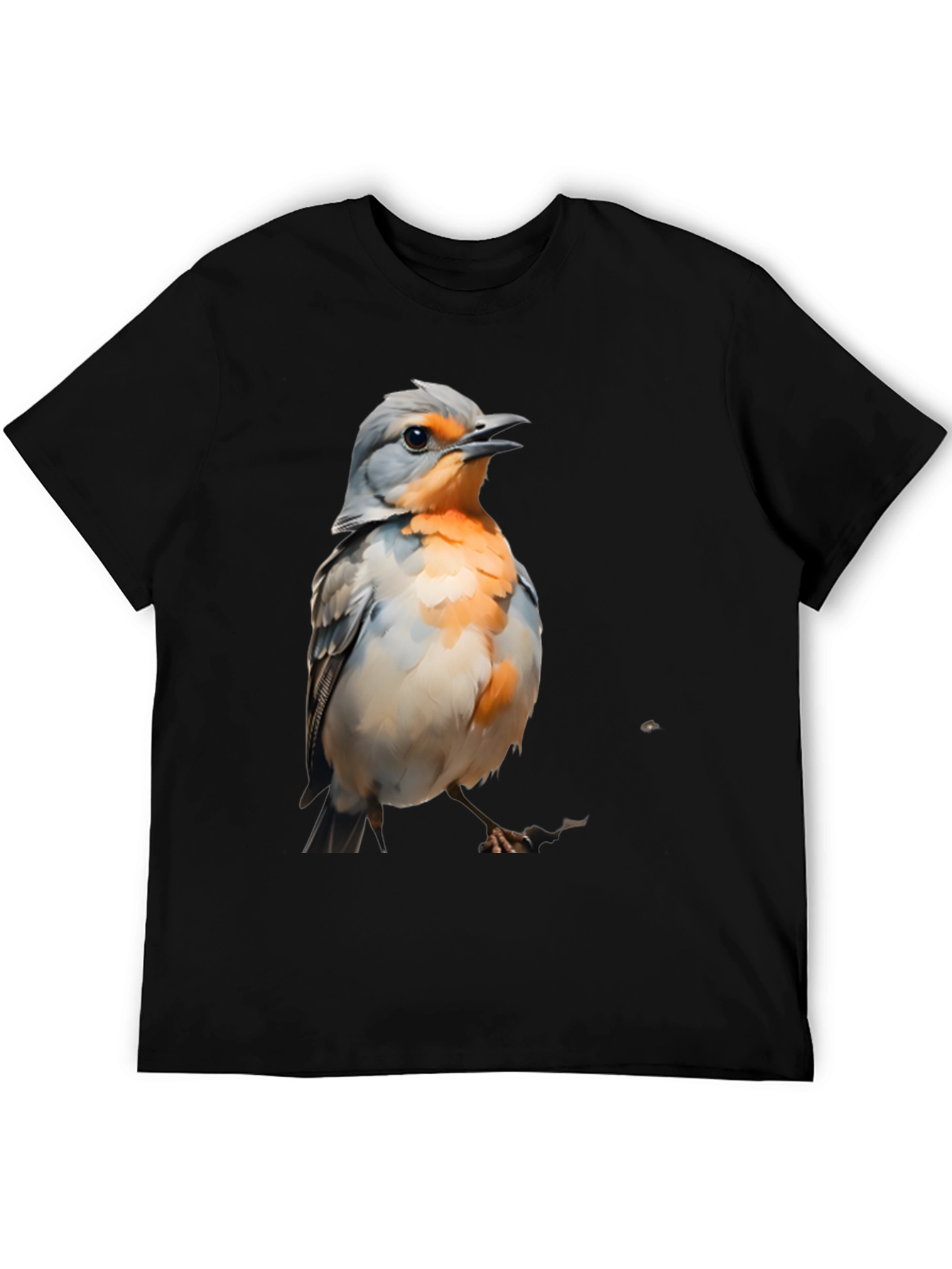 Bird Graphic T-Shirt - Black Cotton Tee