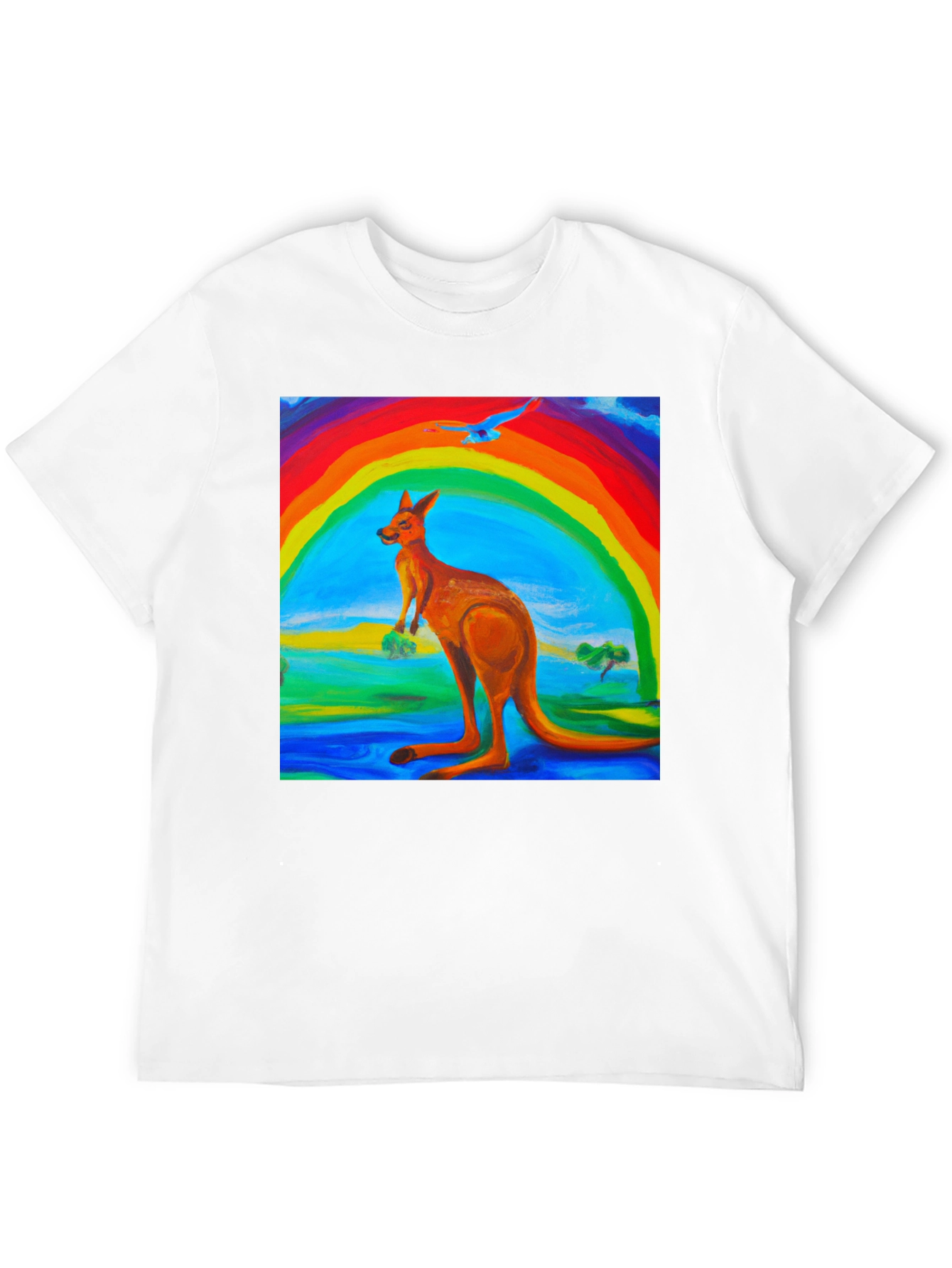 Rainbow Kangaroo Graphic T-Shirt