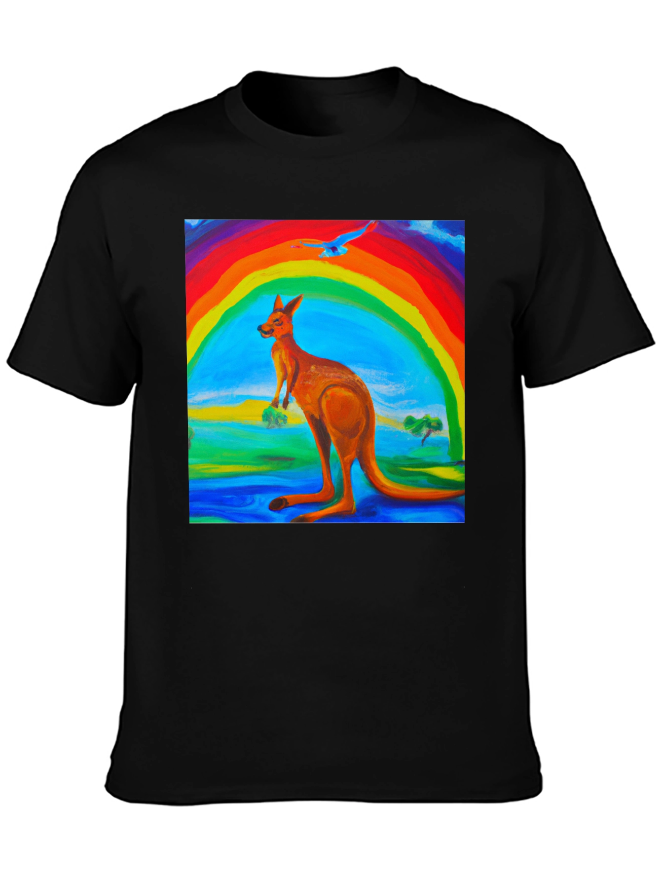 Rainbow Kangaroo Graphic T-Shirt