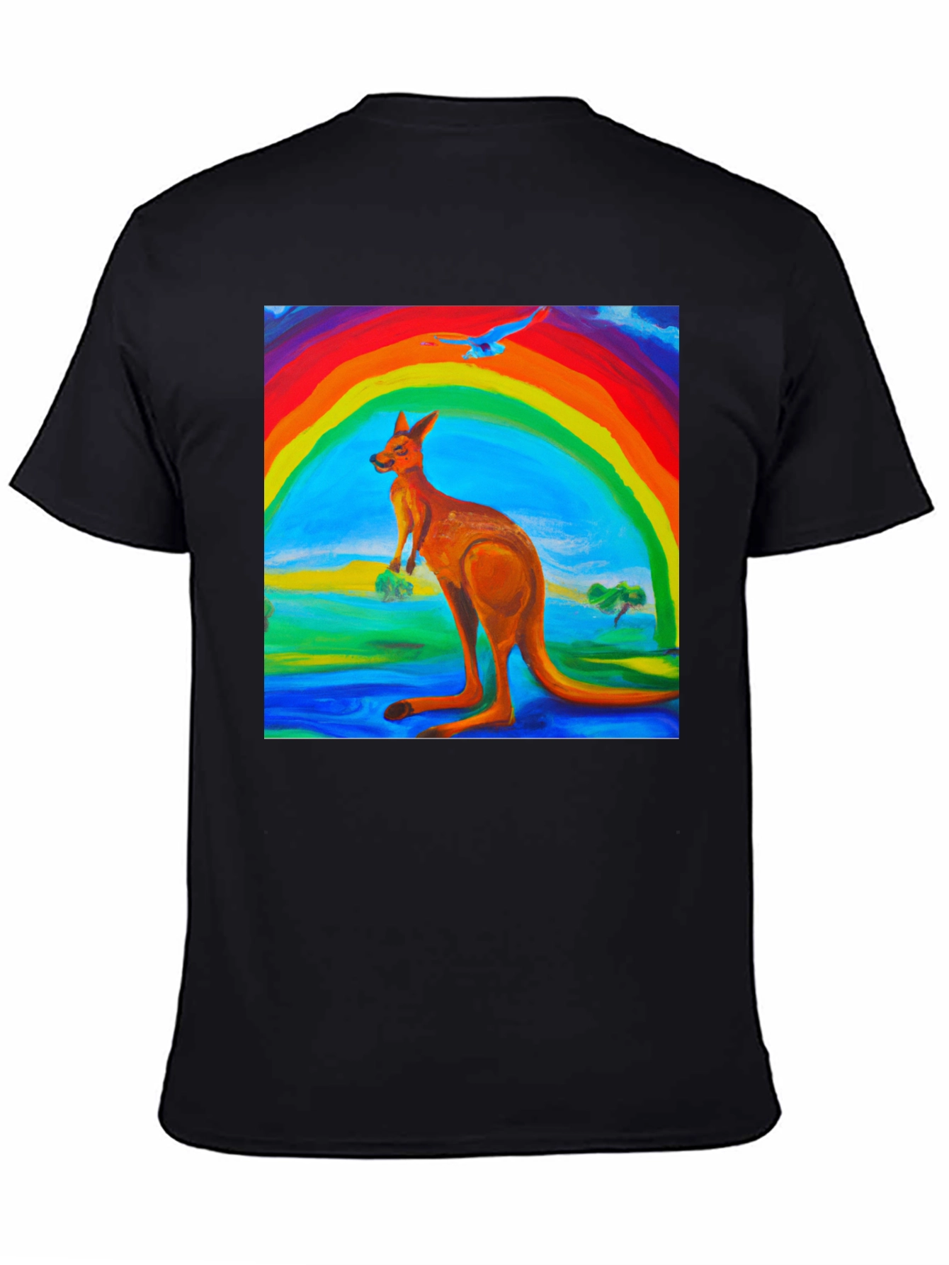 Rainbow Kangaroo Graphic T-Shirt