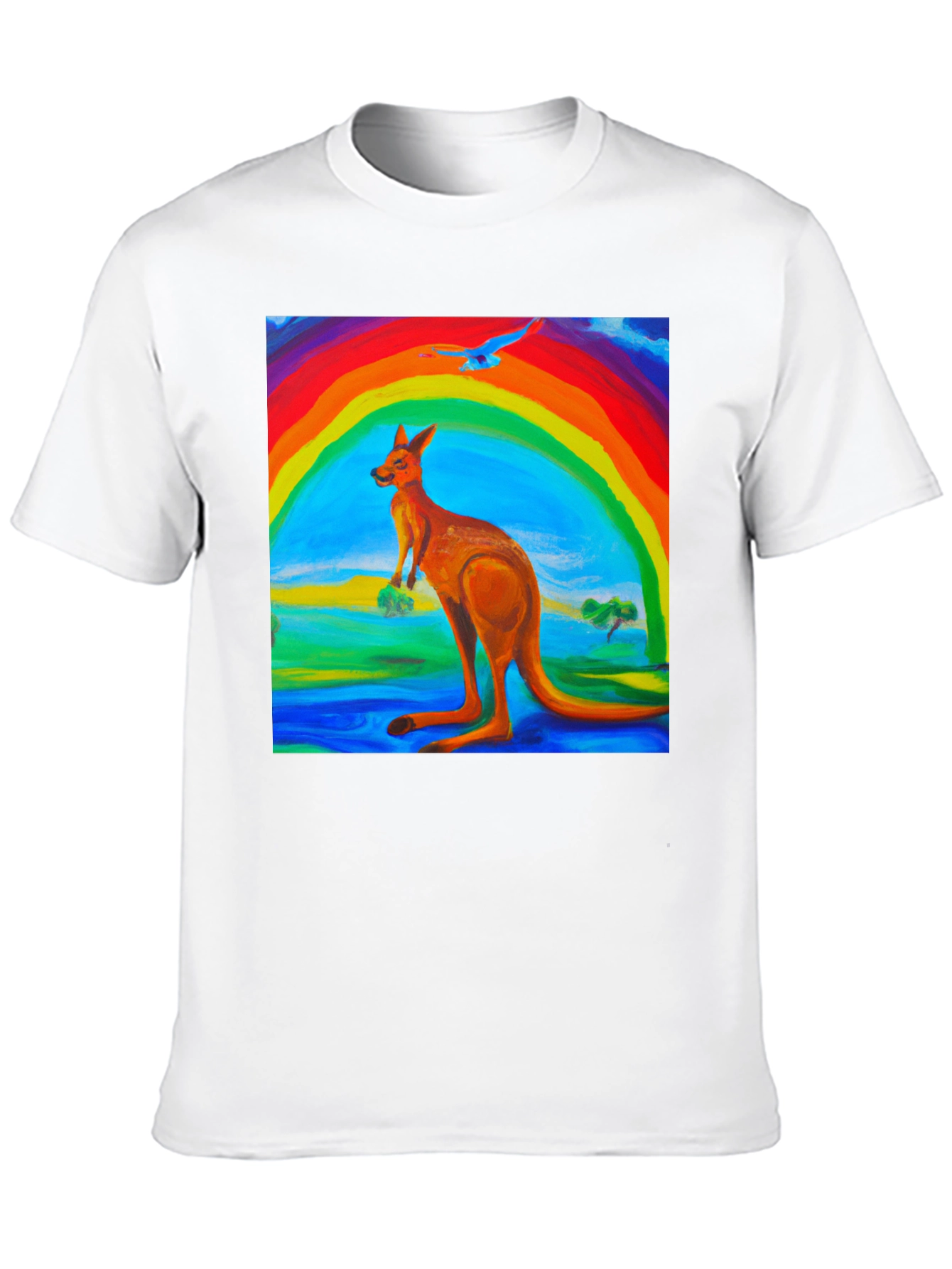 Rainbow Kangaroo Graphic T-Shirt